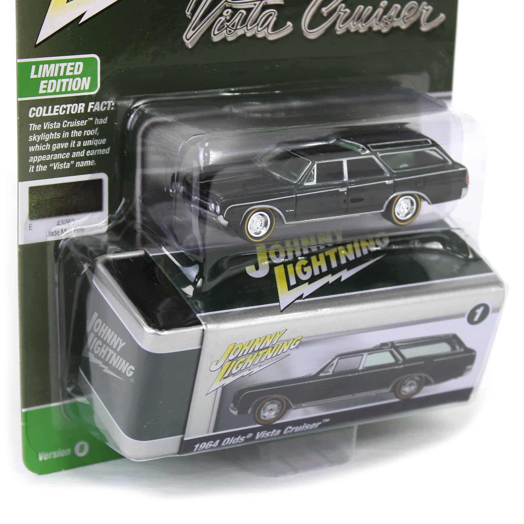 1/64 1964 Oldsmobile Vista Cruiser, Jade Mist Poly, Johnny Lightning Collector Tin Series 16 - Image 4