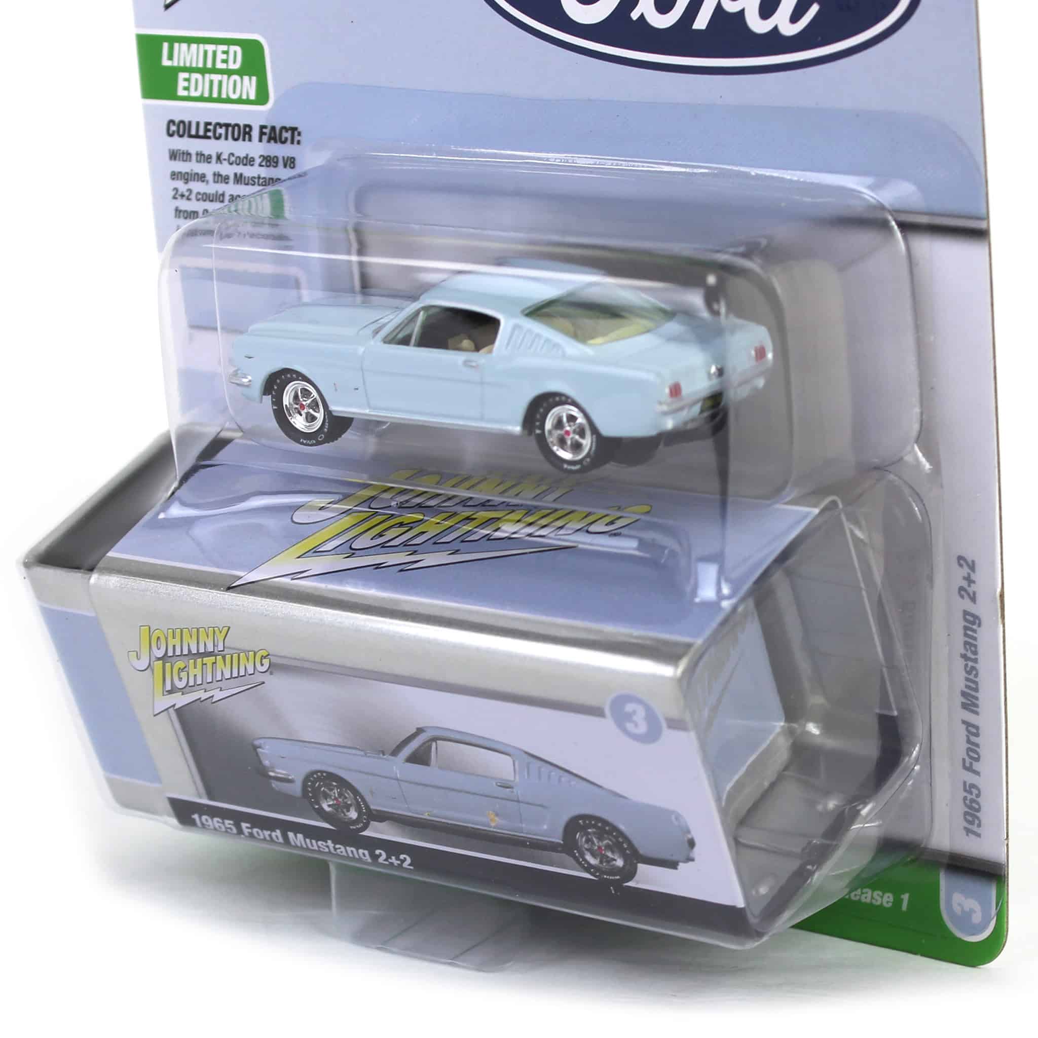 1/64 1965 Ford Mustang Fastback, Arcadian Blue, Johnny Lightning Collector Tin Series 16 - Image 5