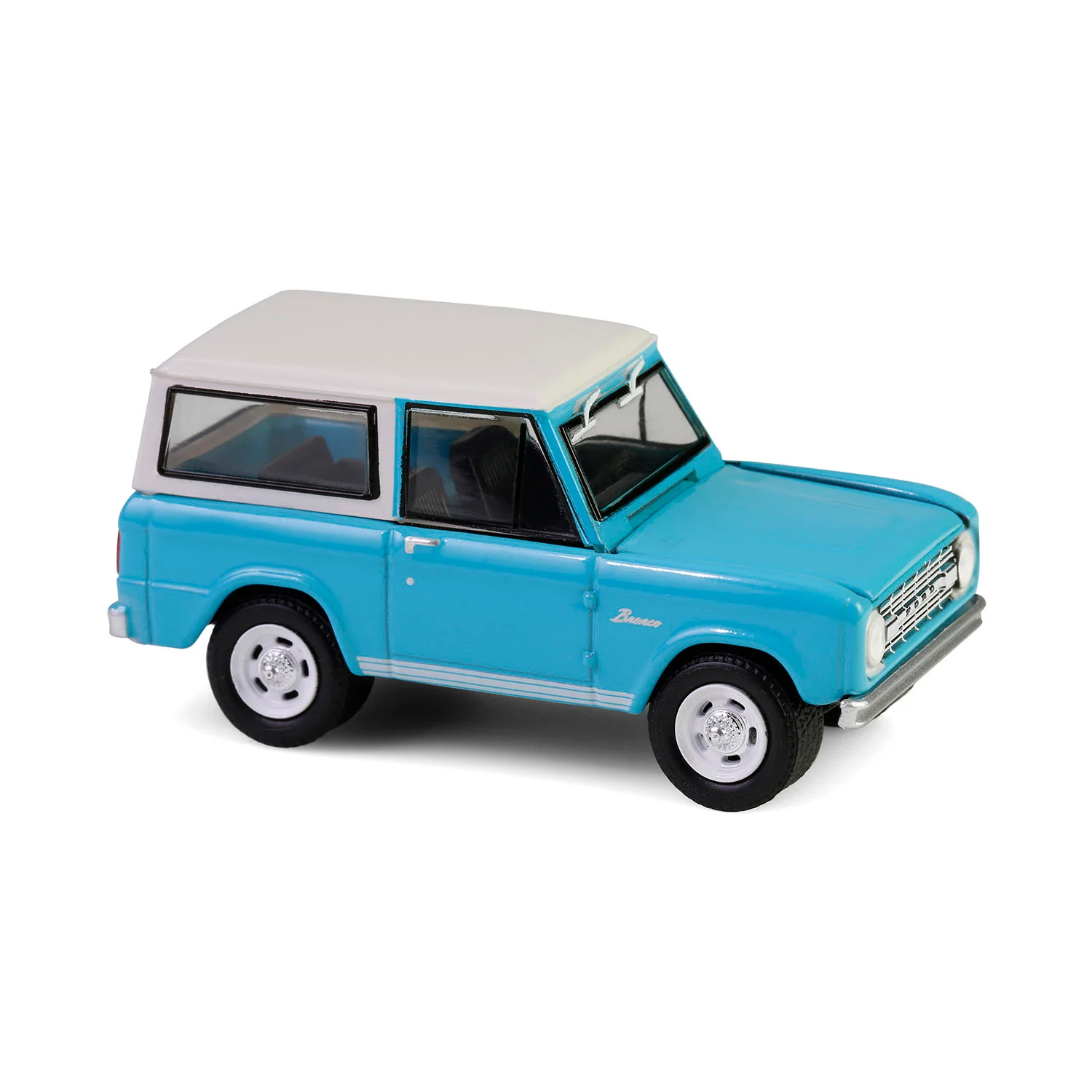 1/64 1966 Ford Bronco Custom SUV, Scottsdale 2024, Turquoise Blue, Barrett-Jackson Series 15 - Image 3