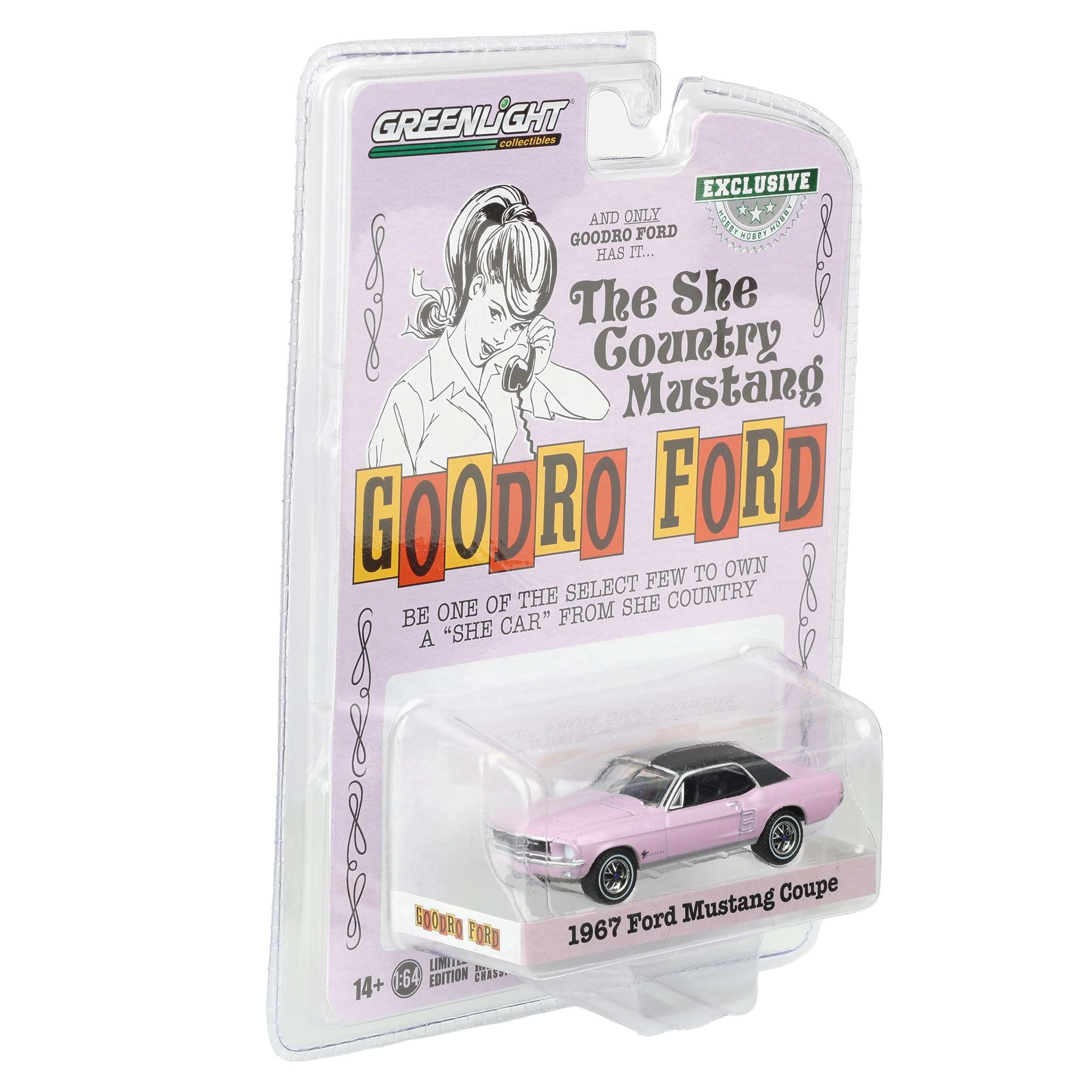 1/64 1967 Ford Mustang Coupe "She Country Special", Bill Goodro Ford, Denver, Colorado, Evening Orchid, Hobby Exclusive - Image 2