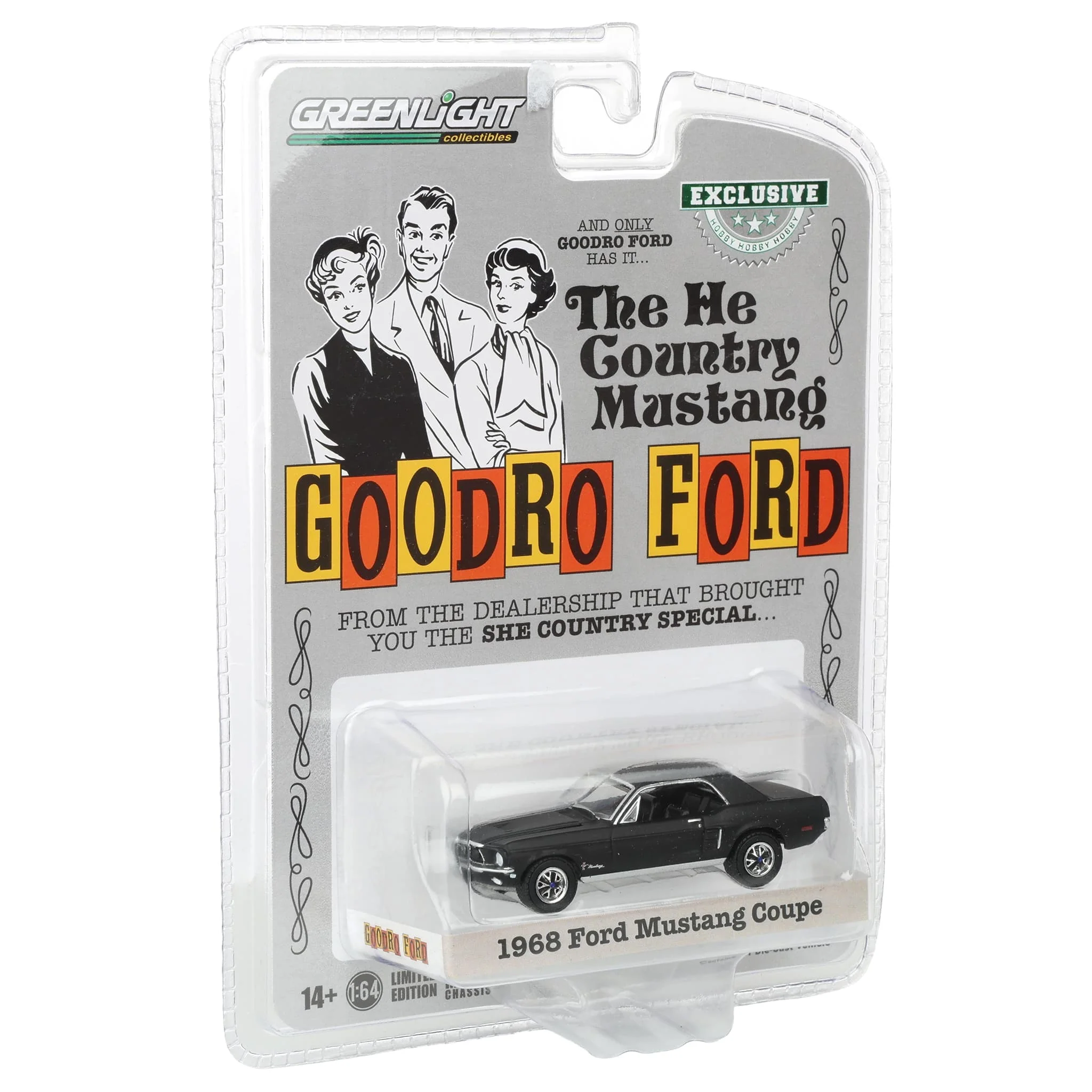 1/64 1967 Ford Mustang Coupe "She Country Special", Bill Goodro Ford, Denver, Colorado, Stealth Black, Hobby Exclusive - Image 2