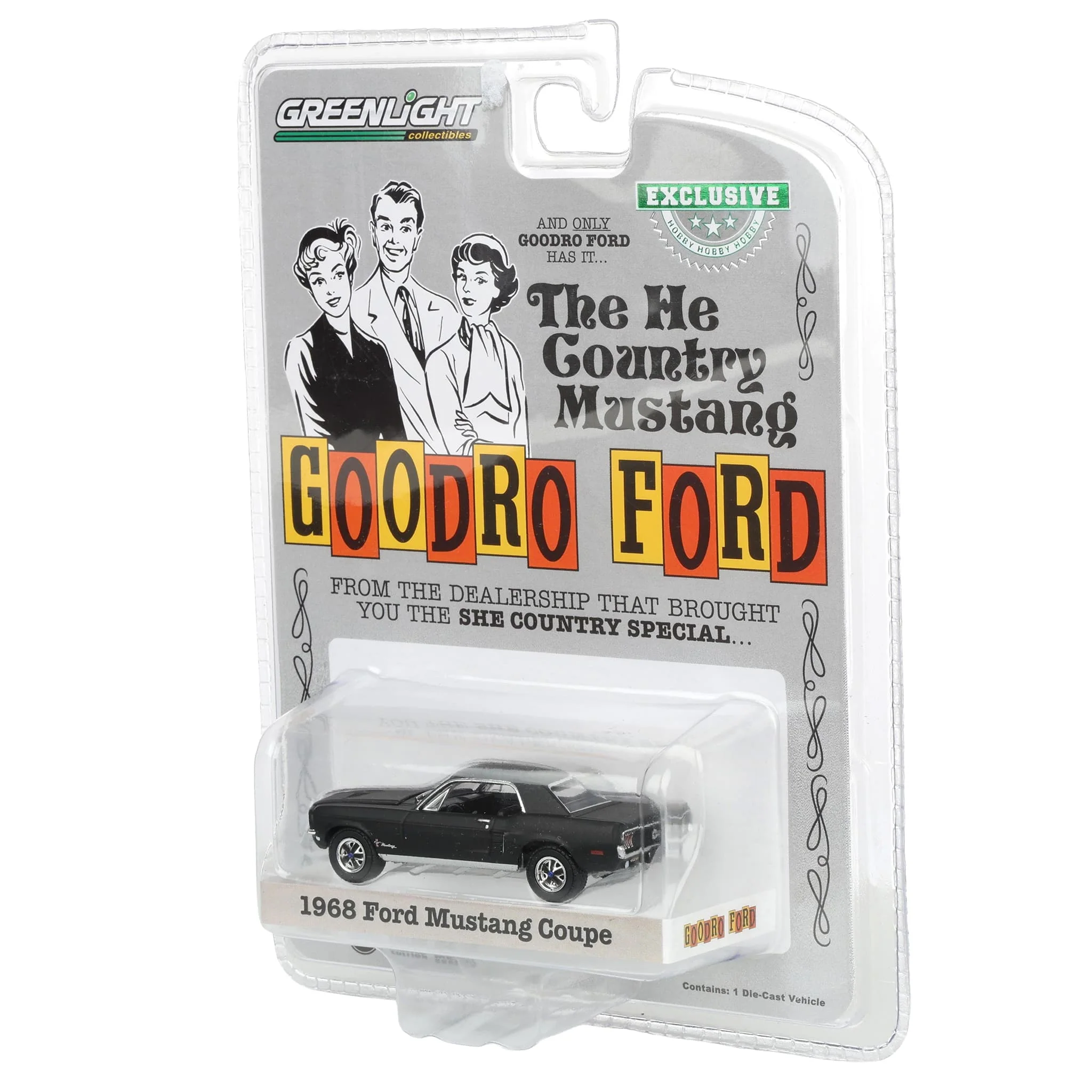 1/64 1967 Ford Mustang Coupe "She Country Special", Bill Goodro Ford, Denver, Colorado, Stealth Black, Hobby Exclusive - Image 3