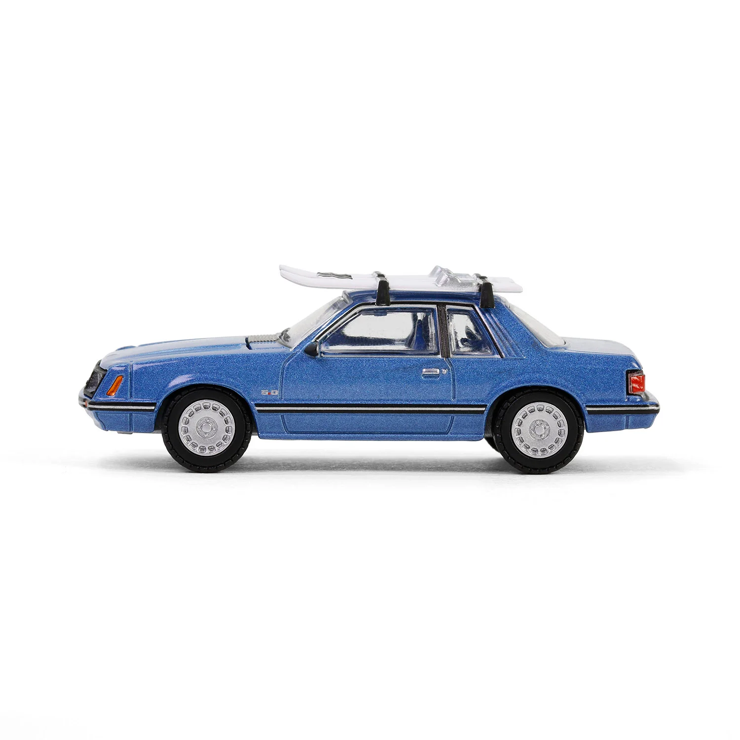 1/64 1981 Ford Mustang Ghia Coupe with Ski Roof Rack, Medium Blue Glow, Hobby Exclusive - Image 3
