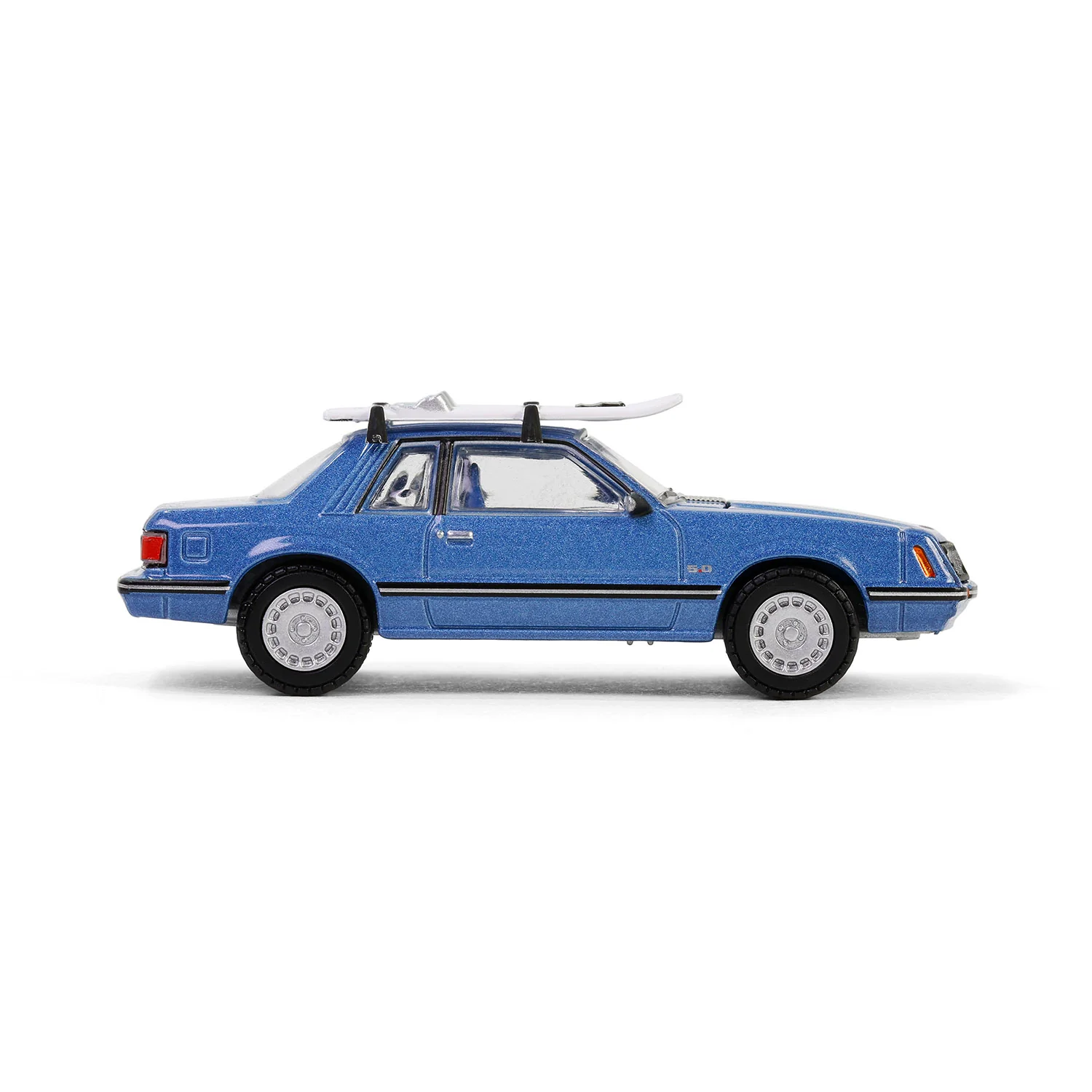 1/64 1981 Ford Mustang Ghia Coupe with Ski Roof Rack, Medium Blue Glow, Hobby Exclusive - Image 4