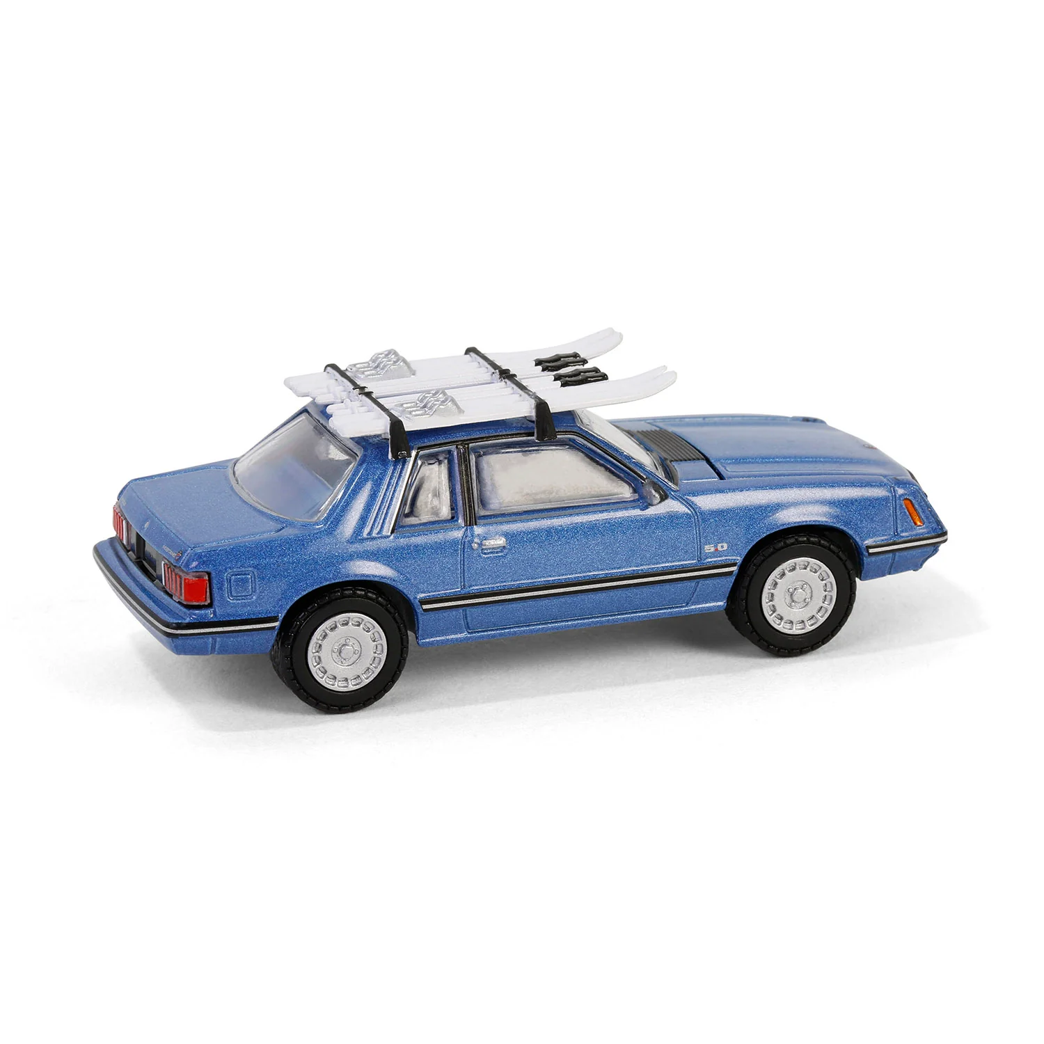 1/64 1981 Ford Mustang Ghia Coupe with Ski Roof Rack, Medium Blue Glow, Hobby Exclusive - Image 5