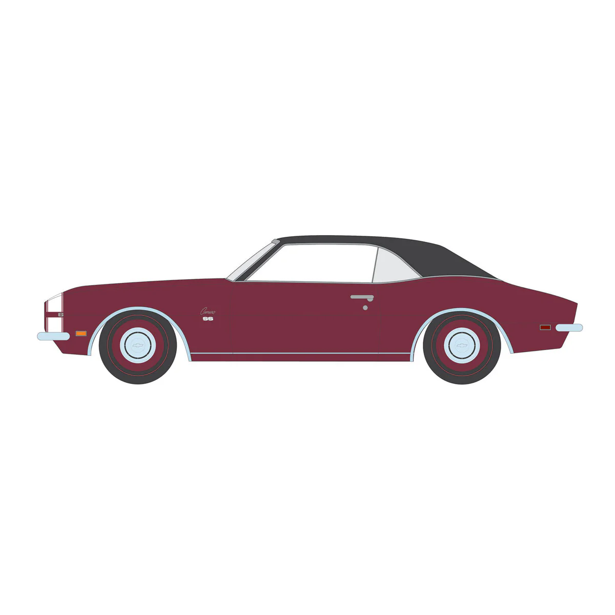 1/64 1968 Chevrolet Camaro SS 396, Cordova Maroon, GreenLight Muscle Series 29 - Image 3