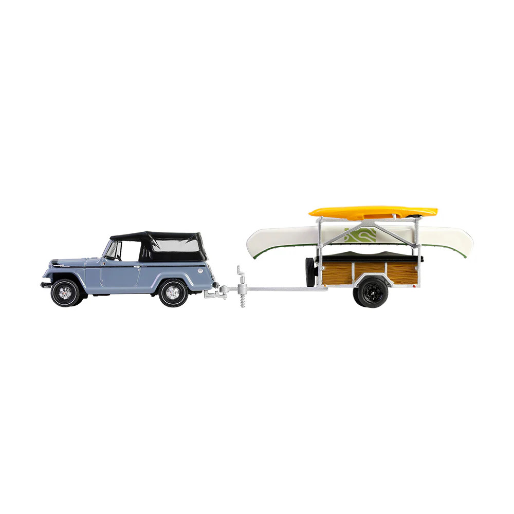 1/64 1968 Jeep Jeepster Commando SC-1 with Canoe Trailer, Gray, Hitch & Tow Series 32 - Image 3
