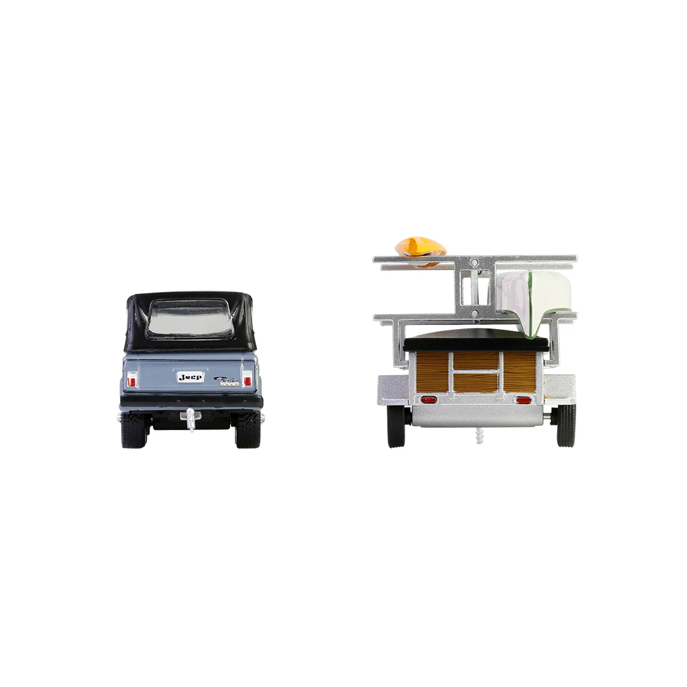 1/64 1968 Jeep Jeepster Commando SC-1 with Canoe Trailer, Gray, Hitch & Tow Series 32 - Image 6