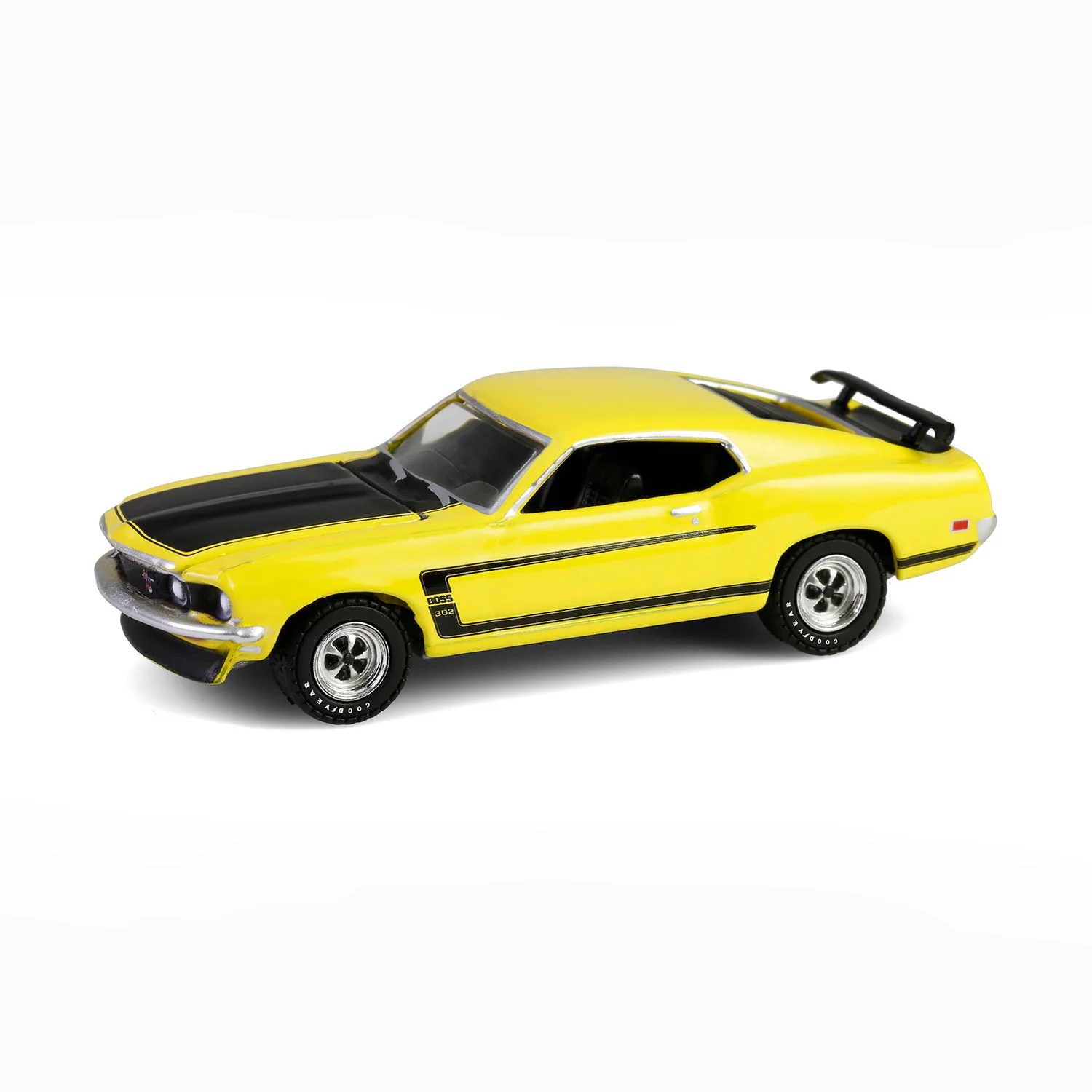 1/64 1969 Ford Mustang Boss 302, Scottsdale 2024, Bright Yellow, Barrett-Jackson Series 15