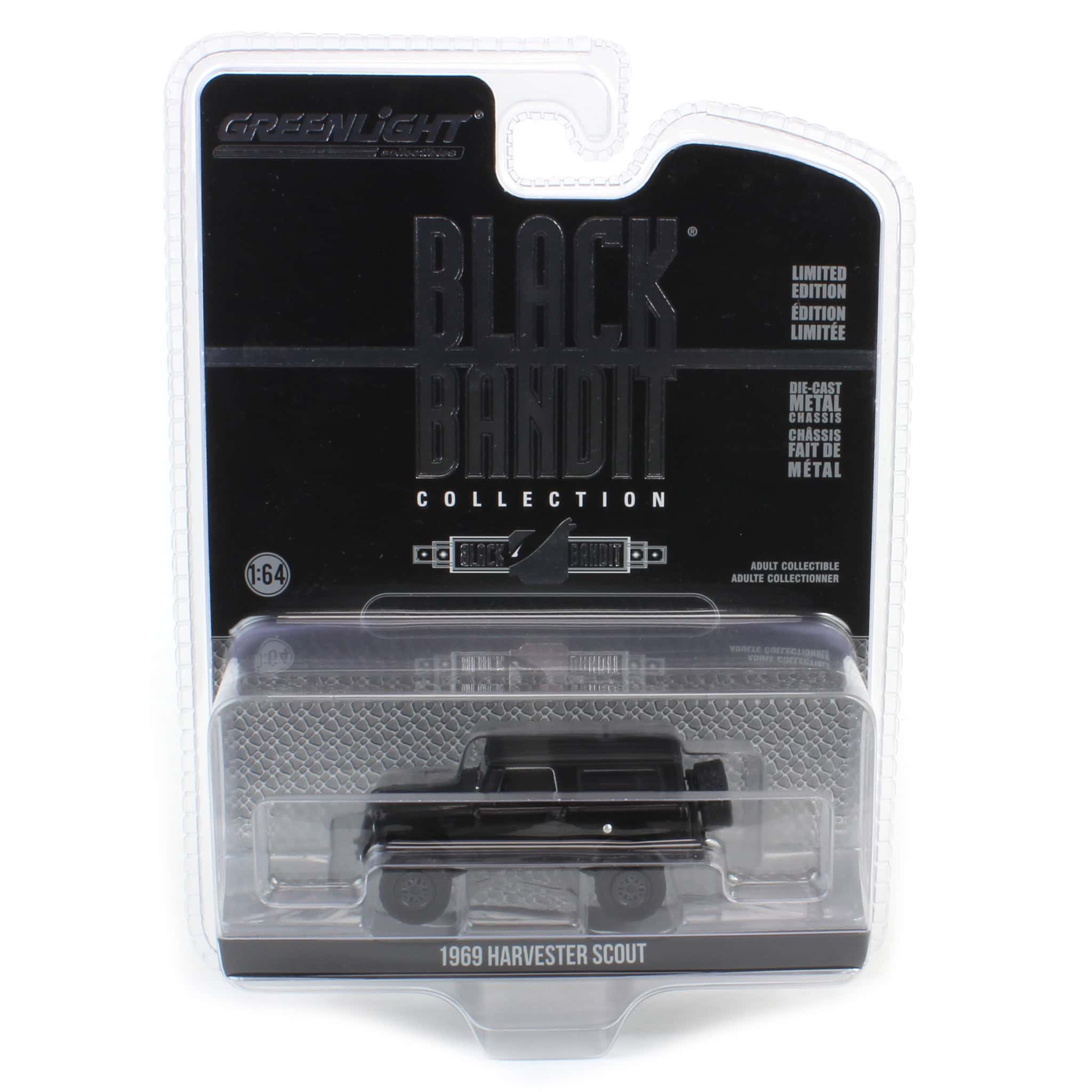 1/64 1969 Harvester Scout Lifted Truck, GreenLight Collectibles Black Bandit Series 29 - Image 5