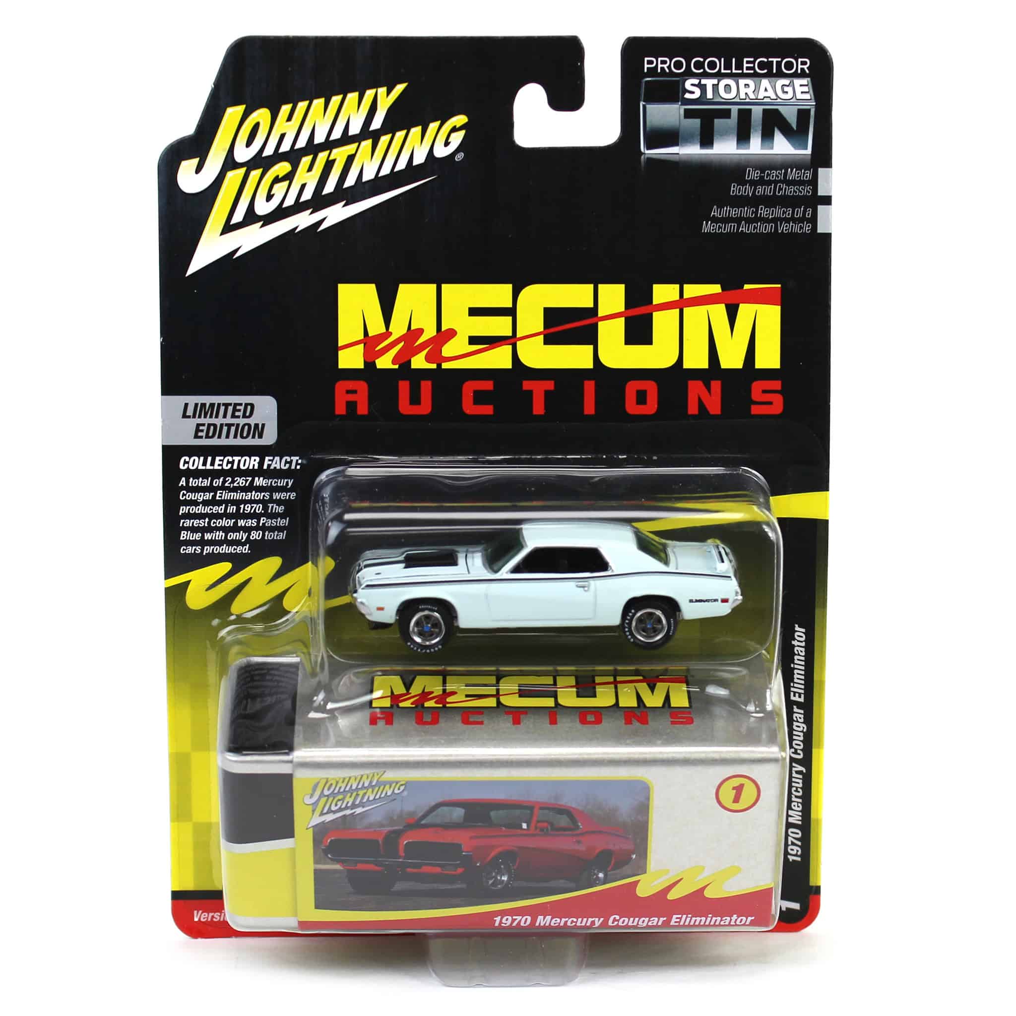 1/64 1970 Mercury Cougar Eliminator, Mecum Auctions, Johnny Lightning Collector Tin Series 15