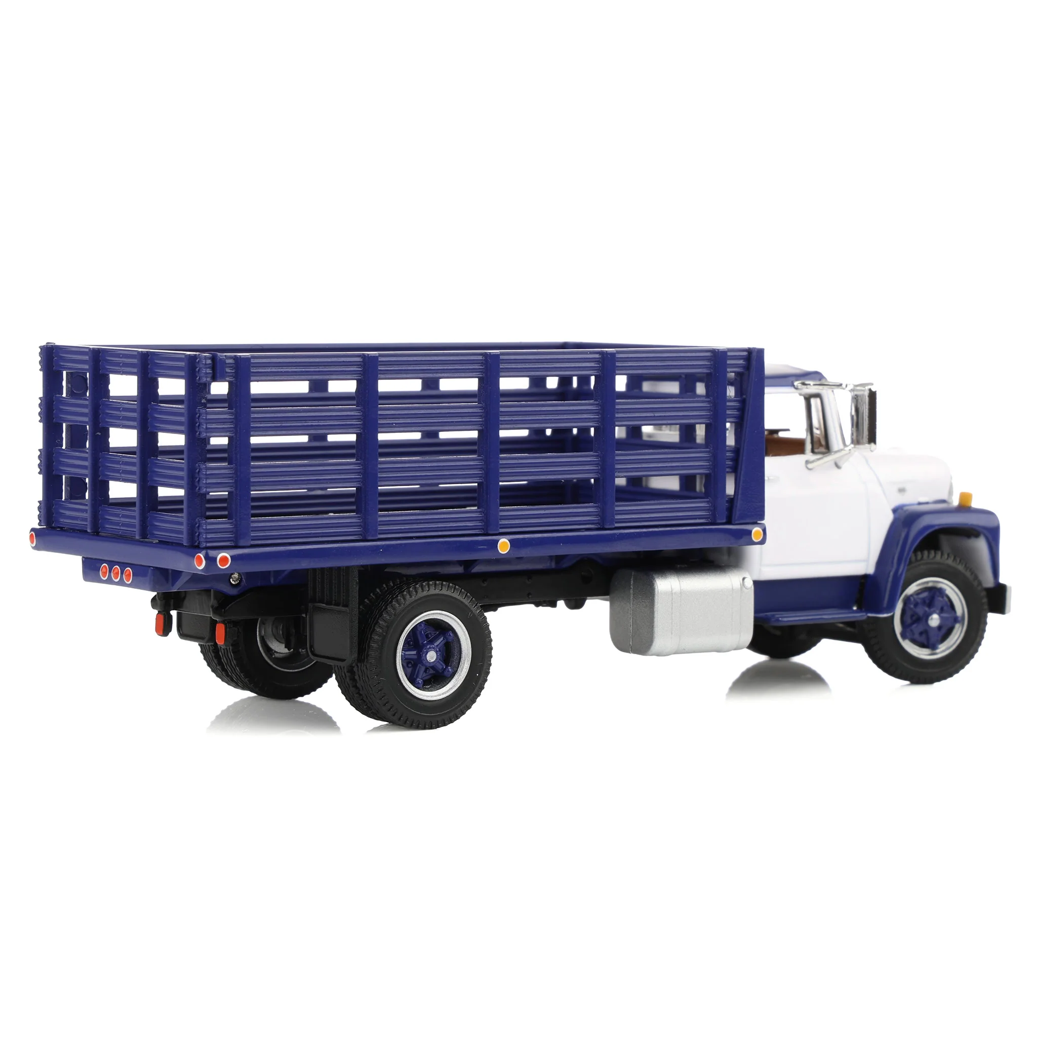1/64 1970s International Loadstar Stake Truck, White/Navy Blue, DCP by First Gear - Image 3