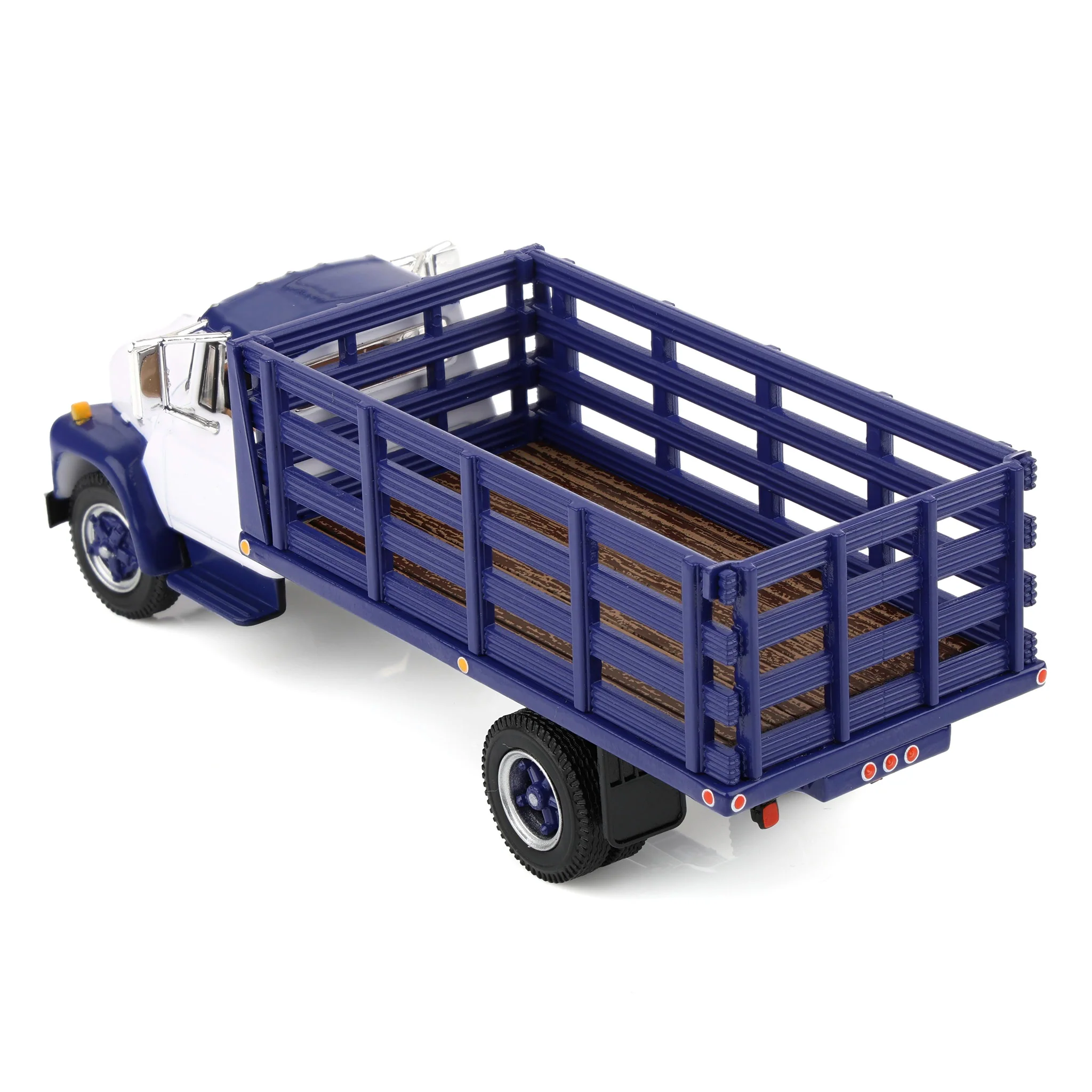 1/64 1970s International Loadstar Stake Truck, White/Navy Blue, DCP by First Gear - Image 4