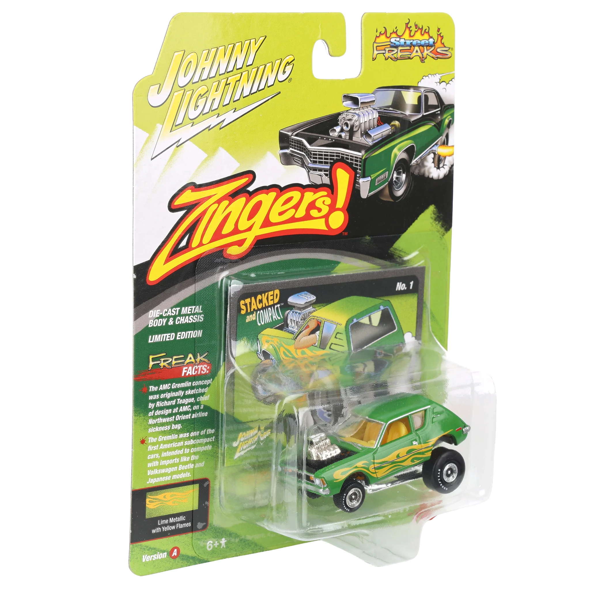 1/64 1971 AMC Gremlin, Metallic Lime Green, Johnny Lightning Zingers - Image 2