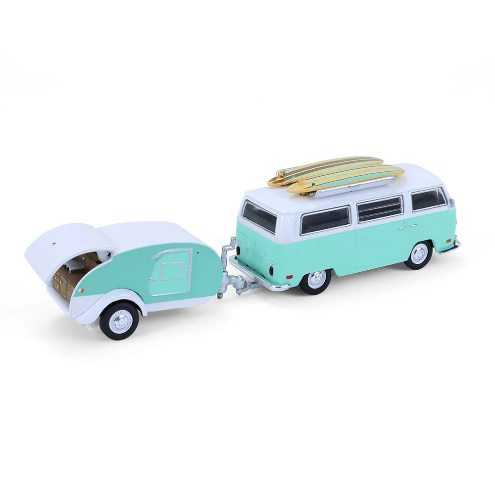 1/64 1971 Volkswagen Type 2 with Surfboards & Teardrop Trailer, Hitch & Tow Series 33 - Image 2