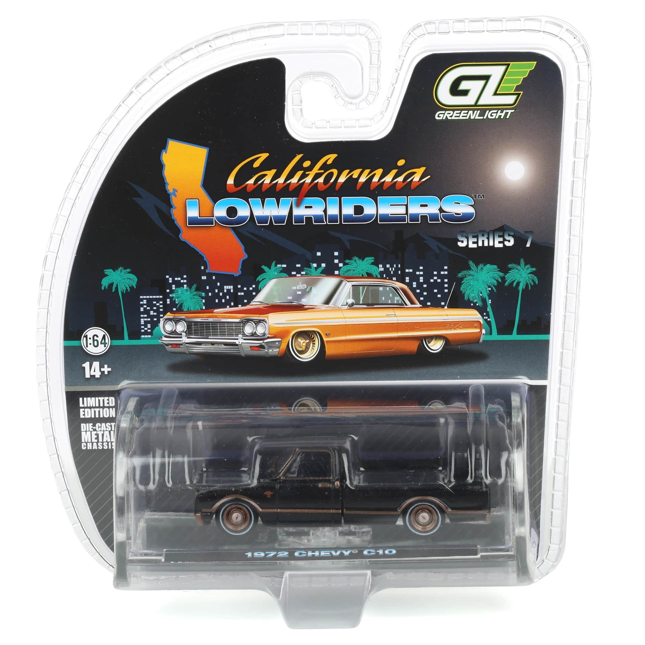 1/64 1972 Chevy C10 Lowrider, Black & Bronze, California Lowriders Series 7 - Image 6