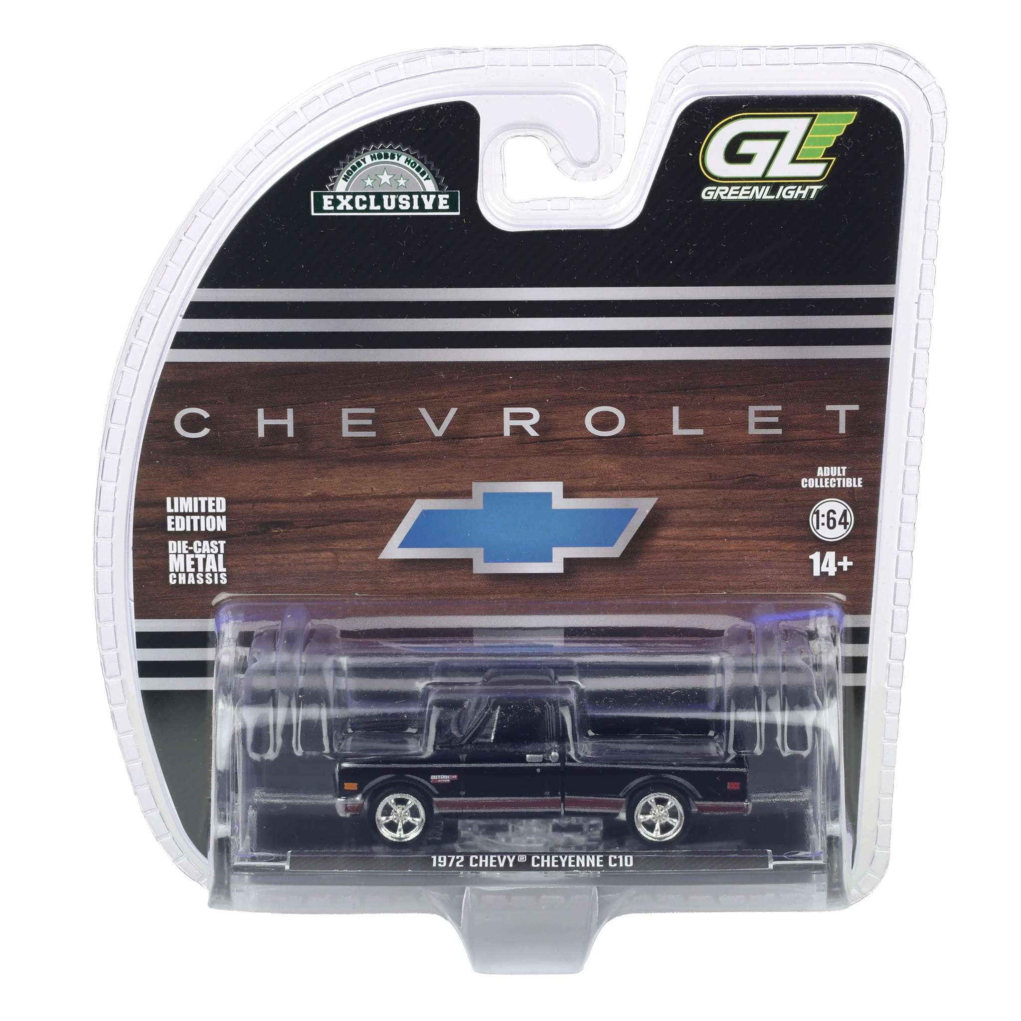 1/64 1972 Chevy Cheyenne C10 Short Bed, Black, Hobby Exclusive - Image 7