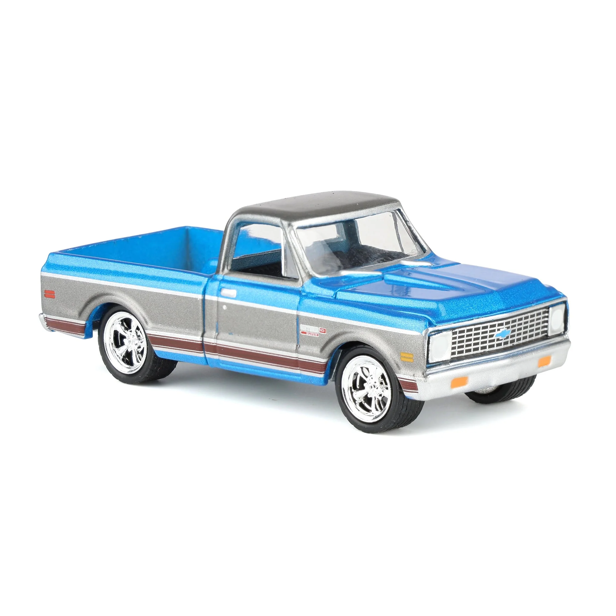 1/64 1972 Chevy C10 Cheyenne Short Bed Pickup Truck, Blue/Gray, Hobby Exclusive by Greenlight - Image 2