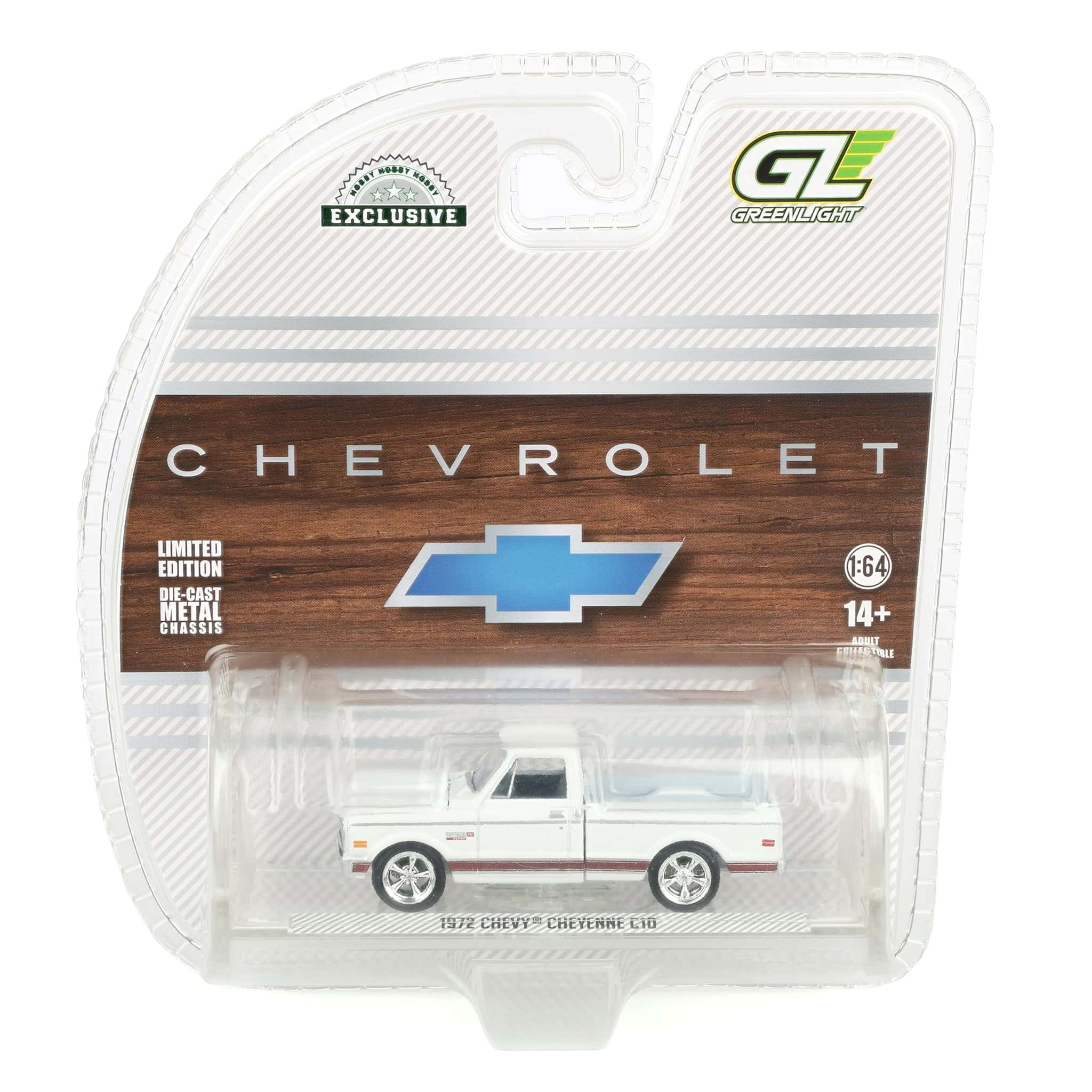 1/64 1972 Chevy C10 Cheyenne Short Bed Pickup Truck, White, Hobby Exclusive by Greenlight - Image 5