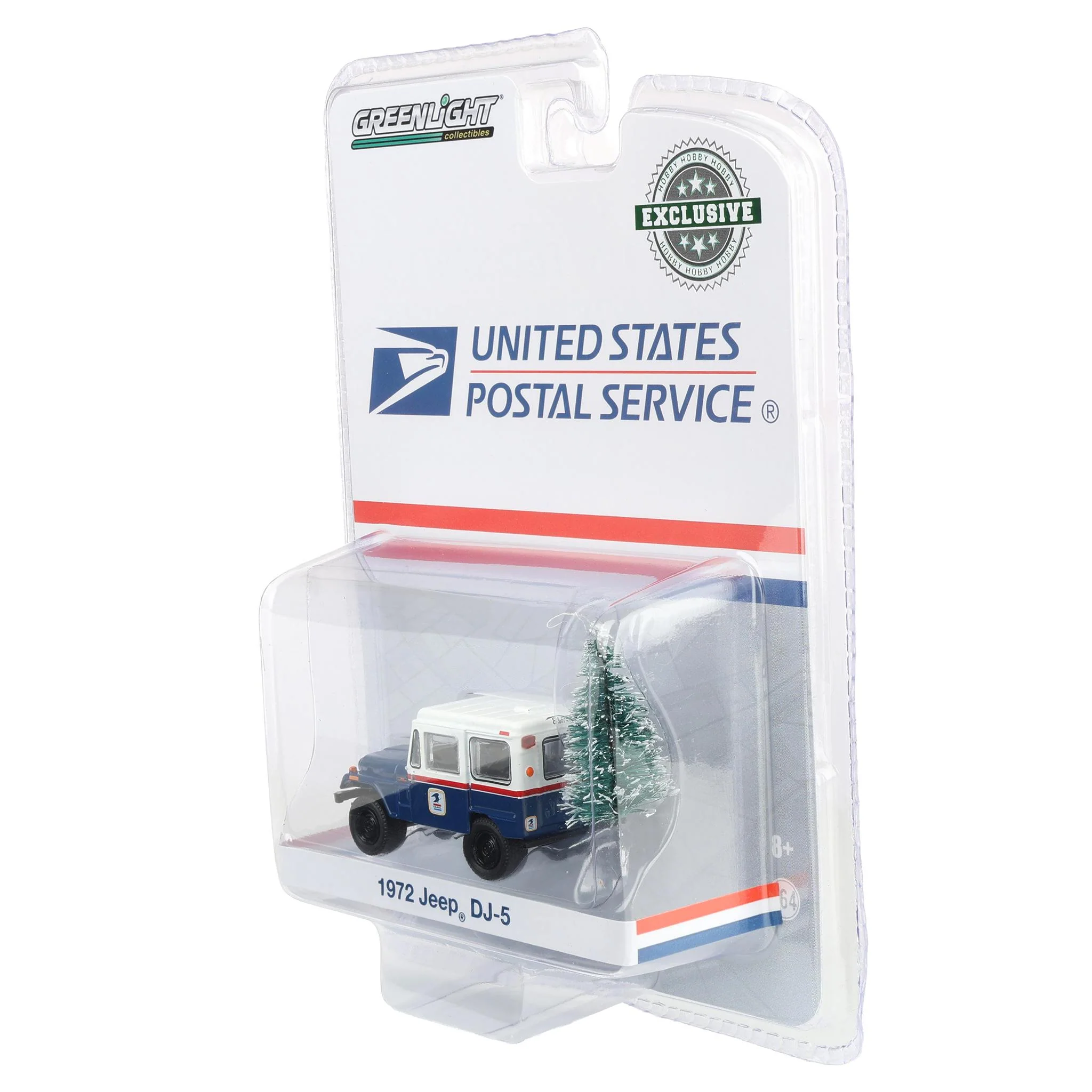 1/64 1972 Jeep DJ-5 USPS Vehicle with Christmas Tree Accessory Hobby Exclusive by GreenLight Collectibles - Image 3