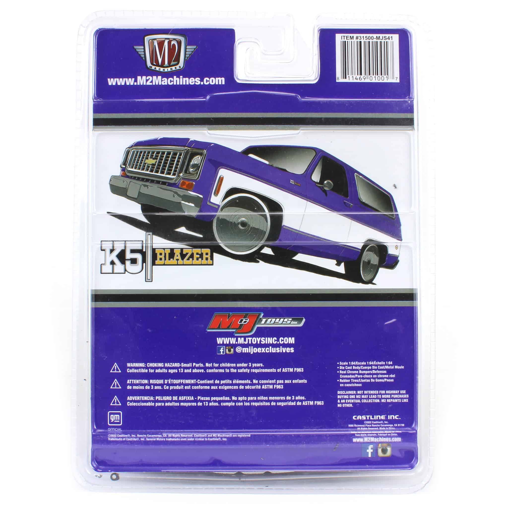 1/64 1973 Chevrolet K5 Blazer, Violet White, M2 Machines MIJO Exclusive - Image 3