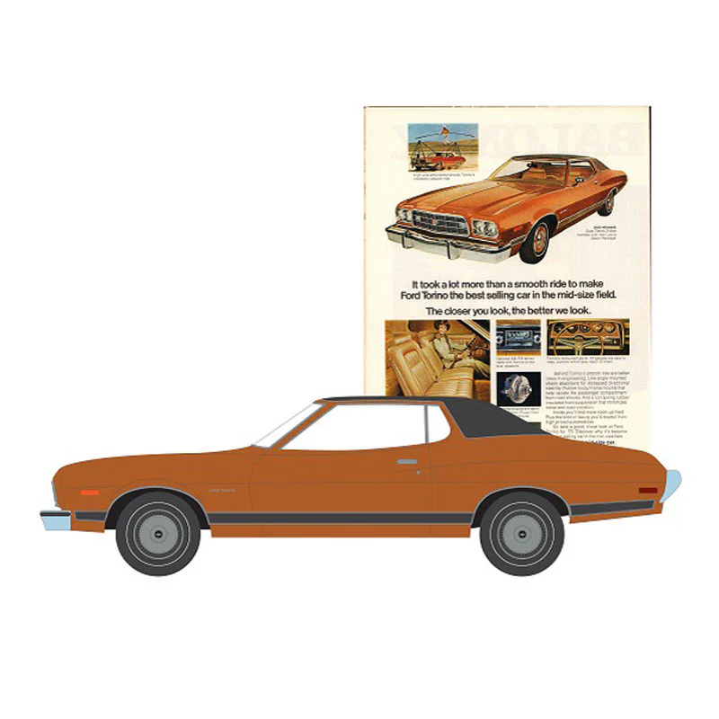 1/64 1973 Ford Gran Torino, Vintage Ad Cars Series 10 - Image 3