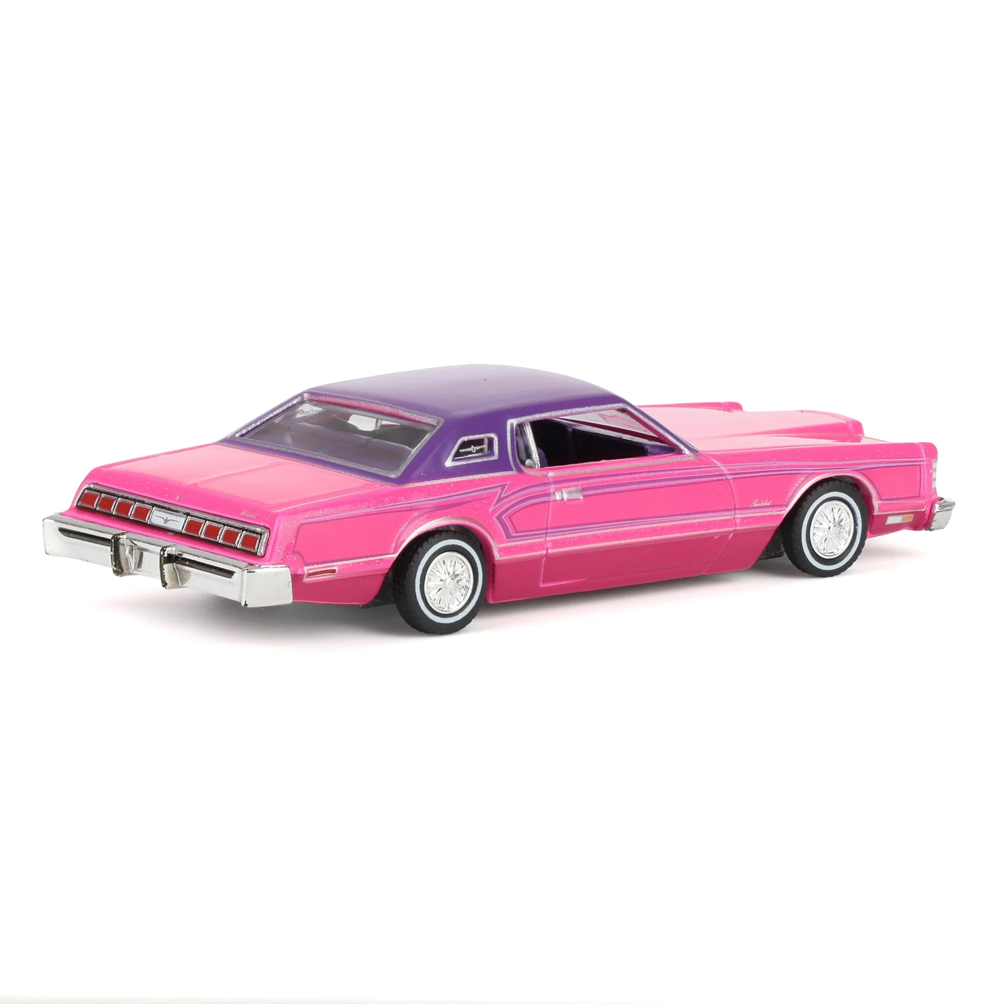 1/64 1975 Ford Thunderbird Lowrider, Pink with Pinstripes, California Lowriders Series 7 - Image 3