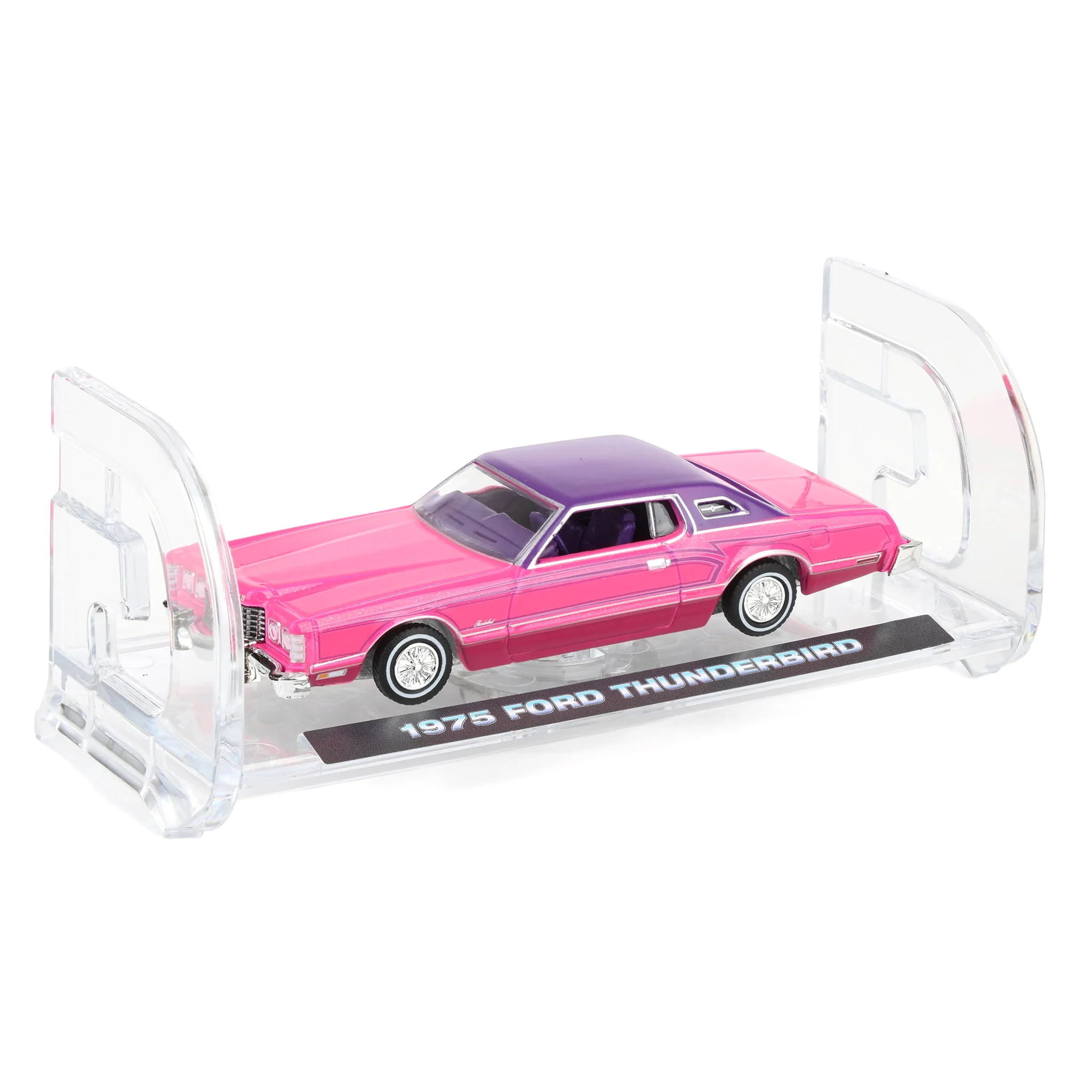1/64 1975 Ford Thunderbird Lowrider, Pink with Pinstripes, California Lowriders Series 7 - Image 5