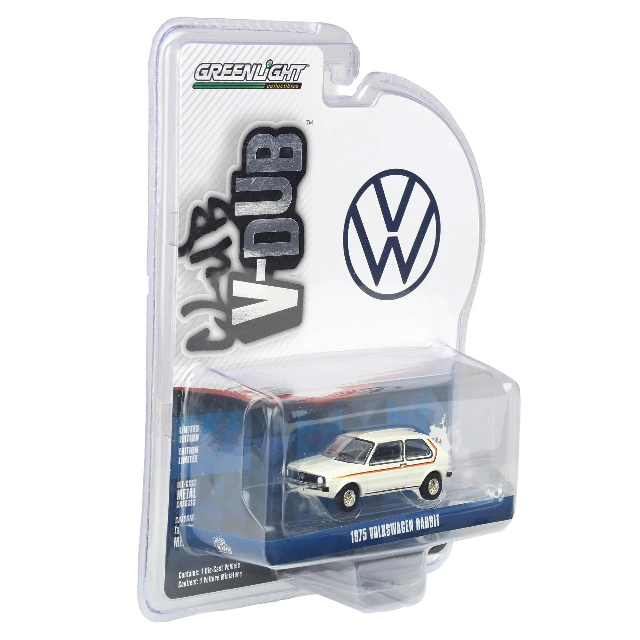 1/64 1975 Volkswagen Rabbit, Pastel White with Custom Stripes, Club Vee-Dub Series 14 - Image 2