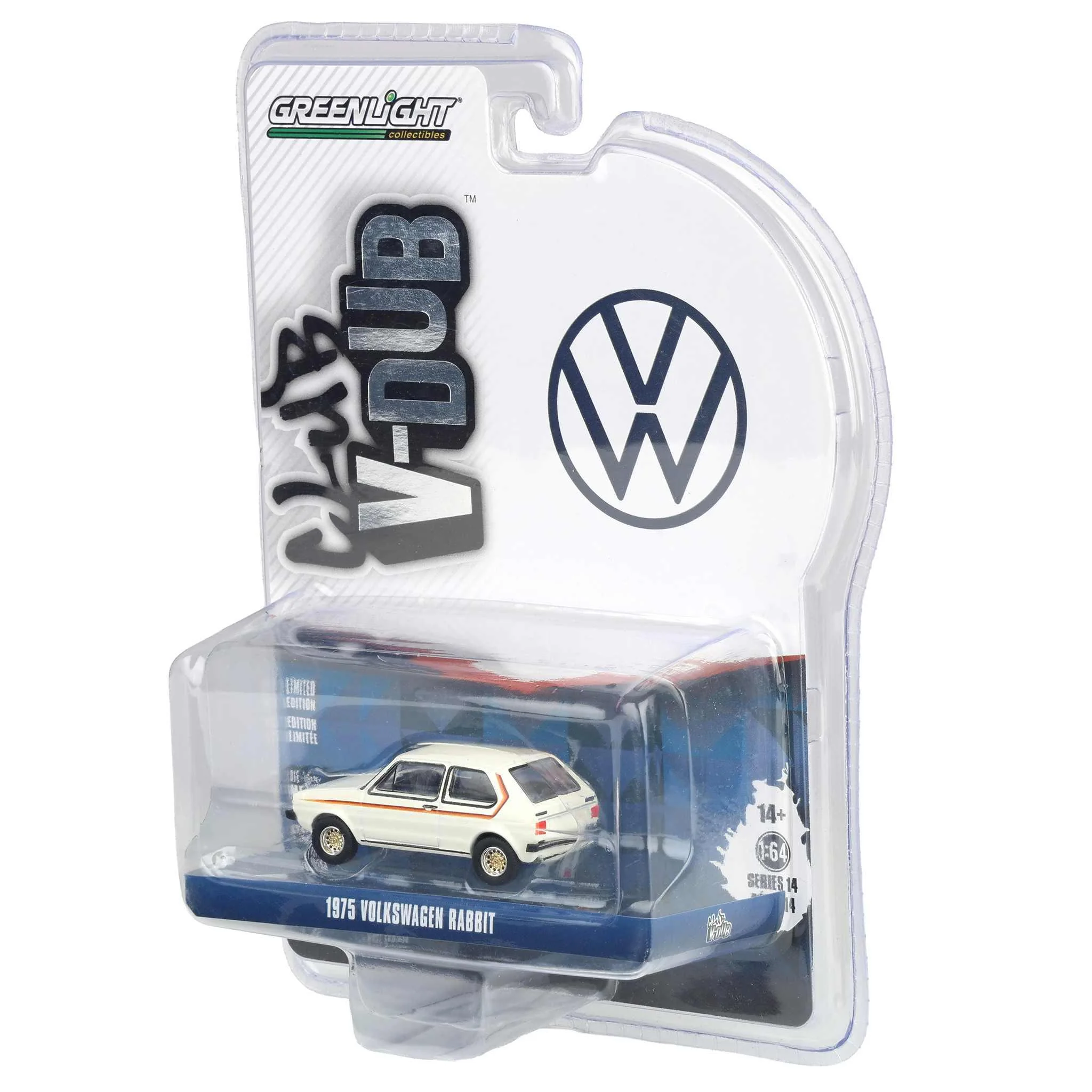 1/64 1975 Volkswagen Rabbit, Pastel White with Custom Stripes, Club Vee-Dub Series 14 - Image 3