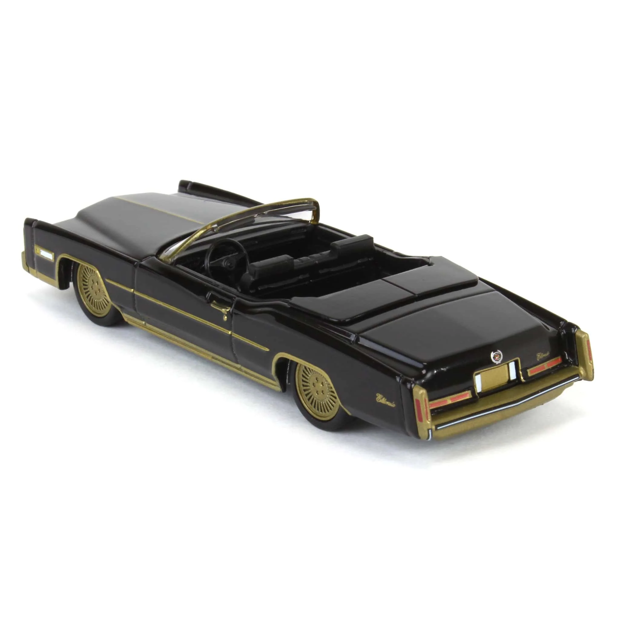 1/64 1976 Cadillac Eldorado Convertible, Black & Gold, California Lowriders Series 6 - Image 4