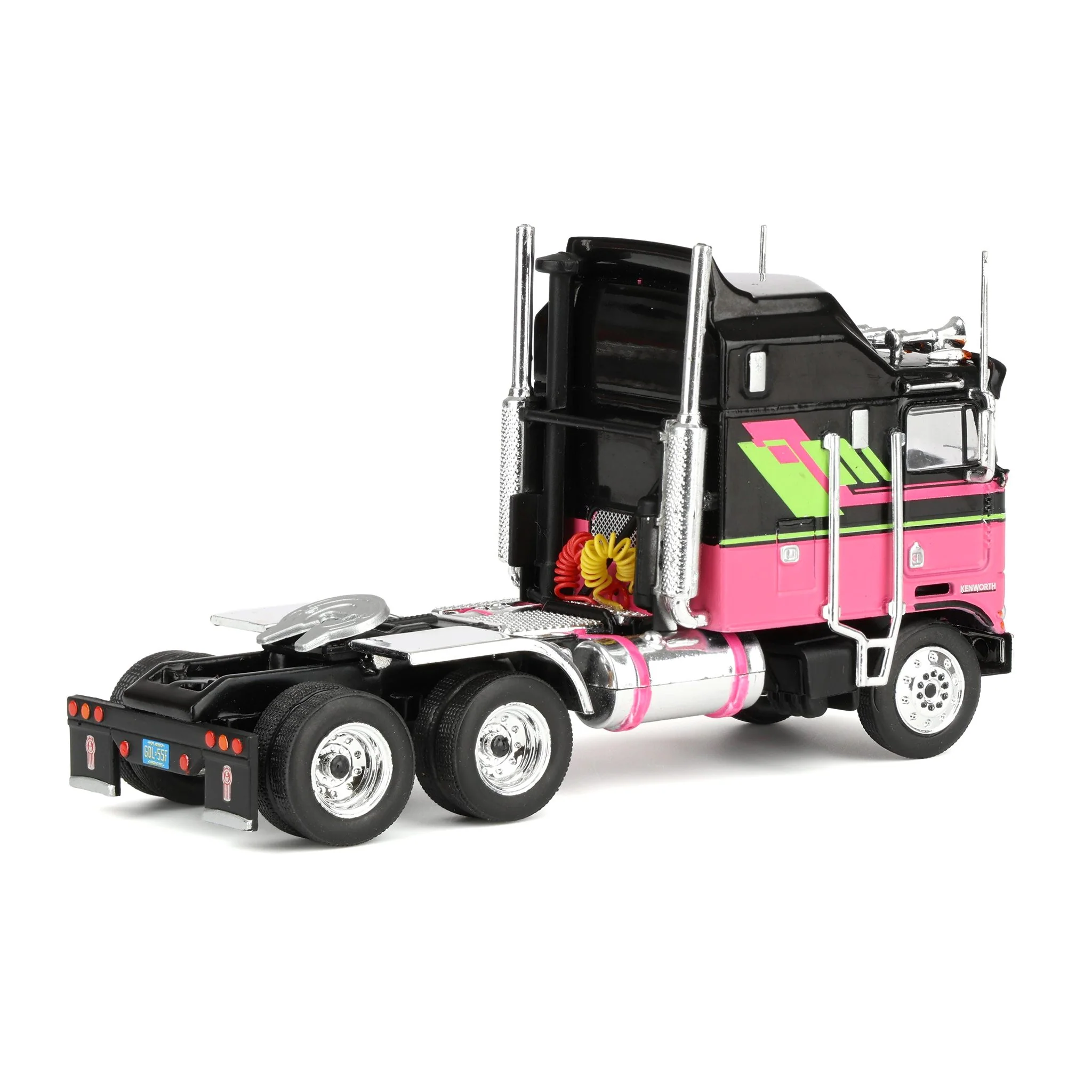 1/64 1976 Kenworth K100 Truck with Aerodyne Sleeper Cab by IXO America, Black & Pink - Image 3
