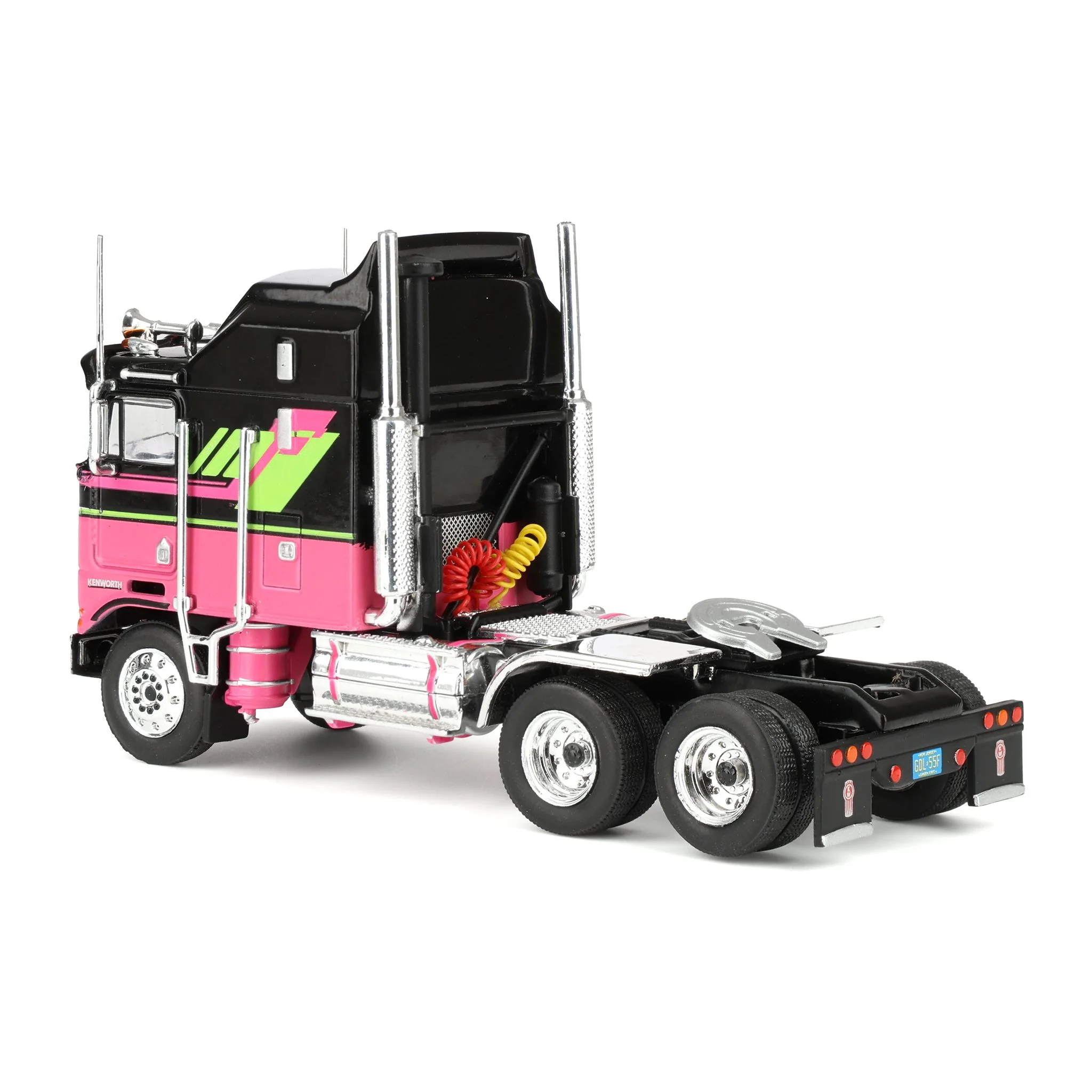1/64 1976 Kenworth K100 Truck with Aerodyne Sleeper Cab by IXO America, Black & Pink - Image 4