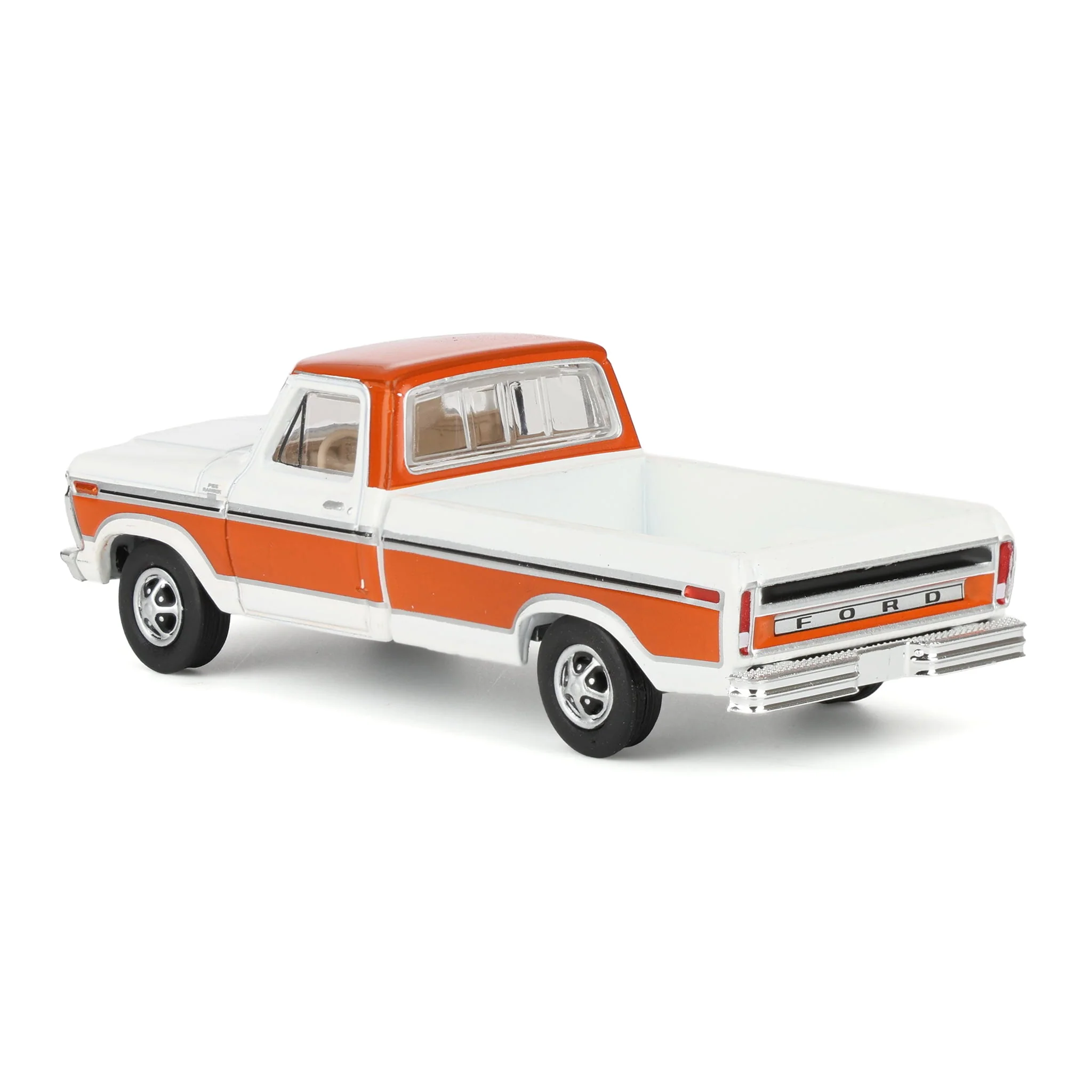 1/64 1977 Ford F150 Ranger XLT, Orange & White, All-Terrain Series 17 - Image 4