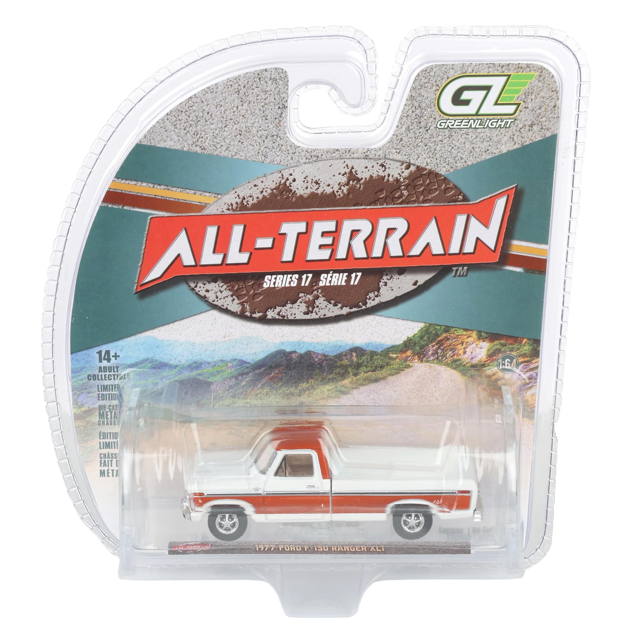 1/64 1977 Ford F150 Ranger XLT, Orange & White, All-Terrain Series 17 - Image 7