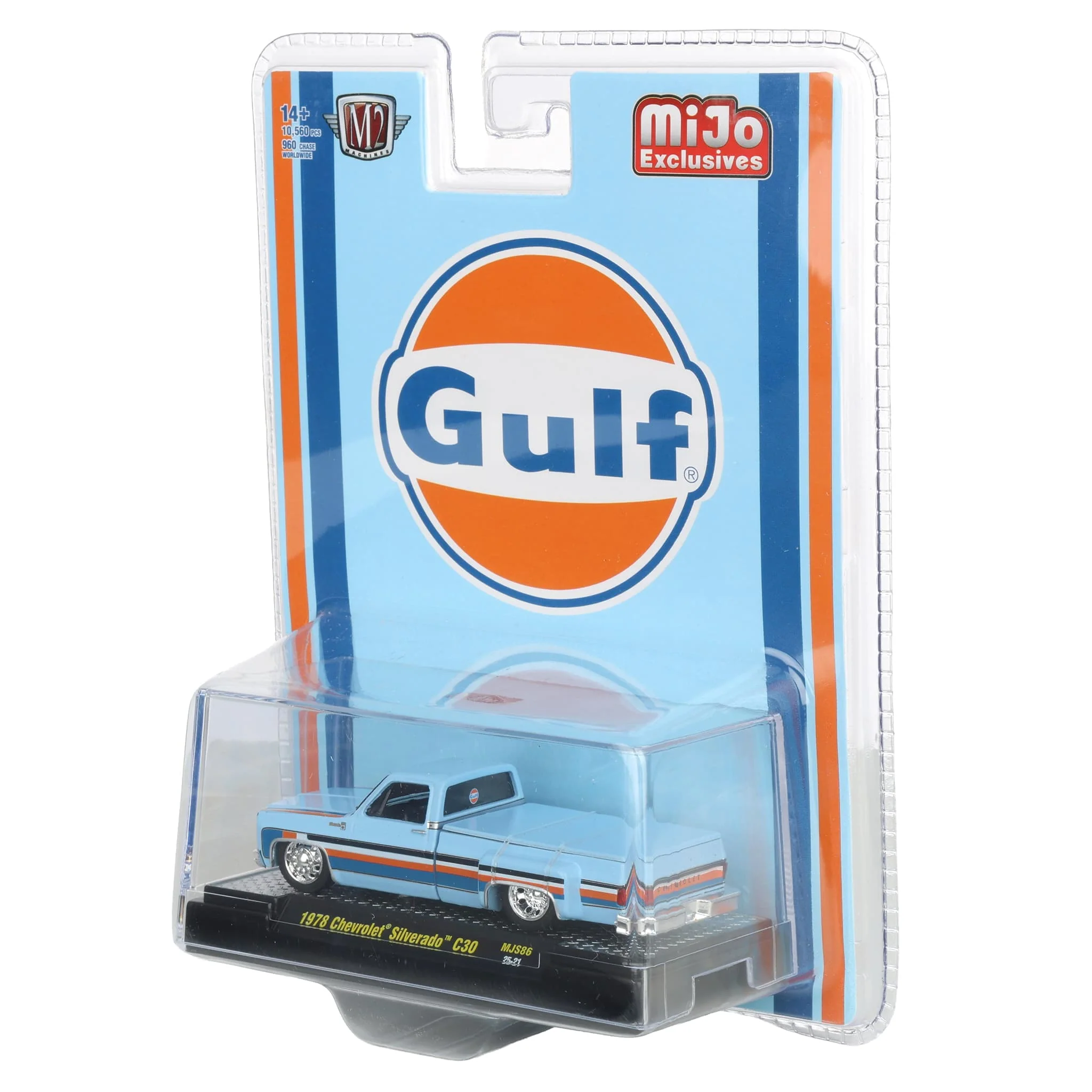 1/64 1978 Chevrolet Silverado C30, Blue, Orange & White Stripes Gulf Deco, Mijo - Image 3