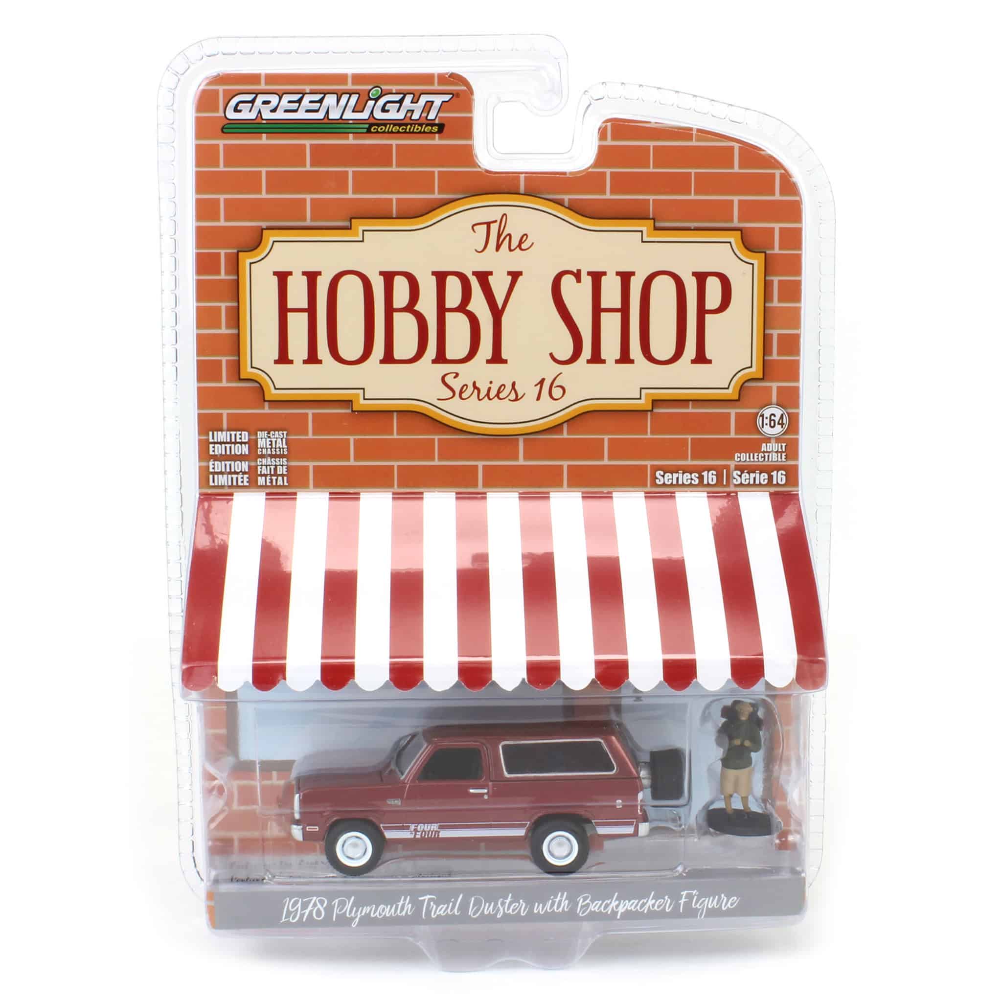 1/64 1978 Plymouth Trail Duster with Backpacker Figure, Canyon Red Sunfire, Hobby Shop Series 16 - Image 5
