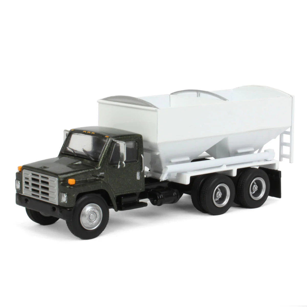 1/64 1980s International Dry Fertilizer Tender Truck with Tandem Axle & Metallic Green Cab by SpecCast