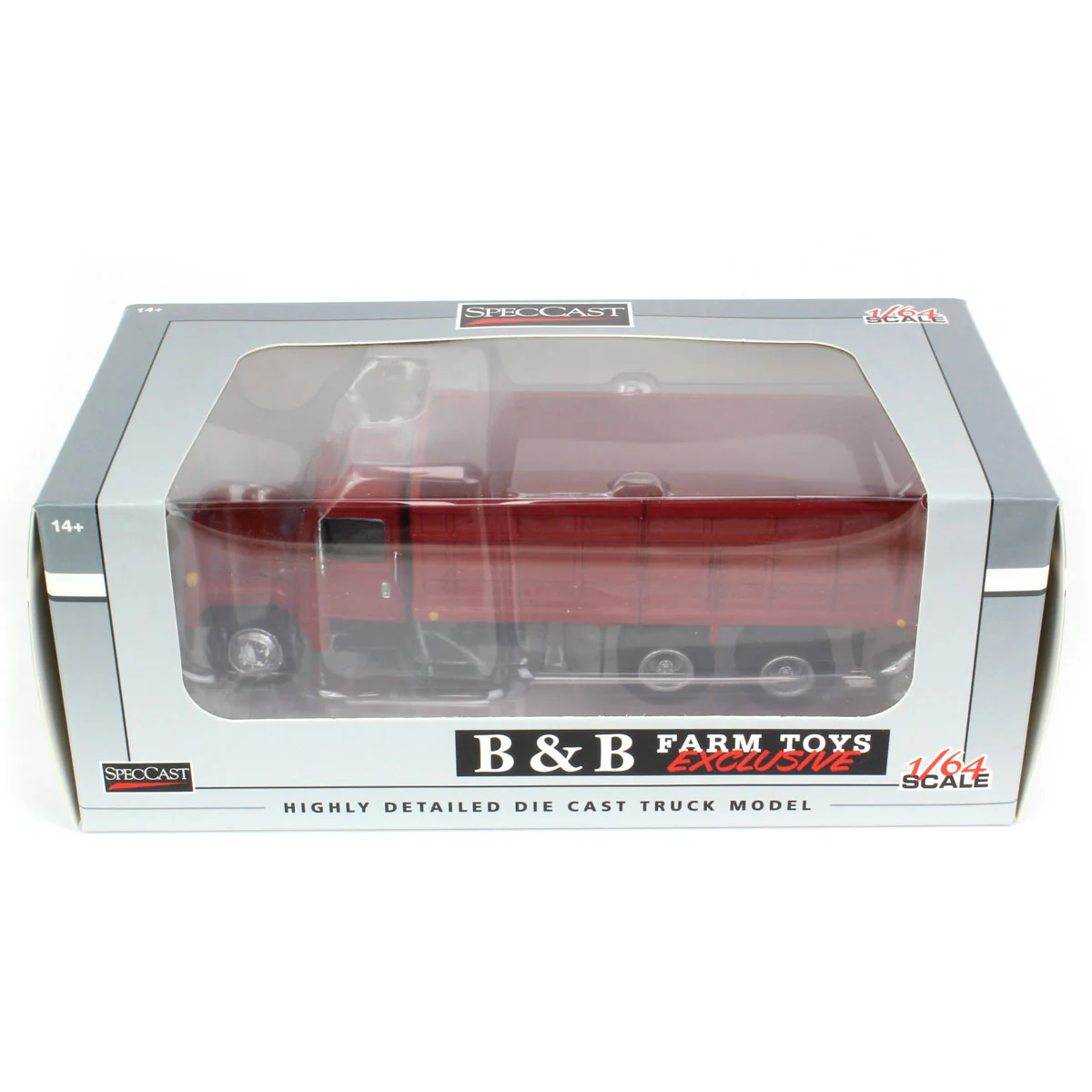 1/64 1980s International Grain Truck with Tandem Axle & Red Cab by SpecCast - Image 5