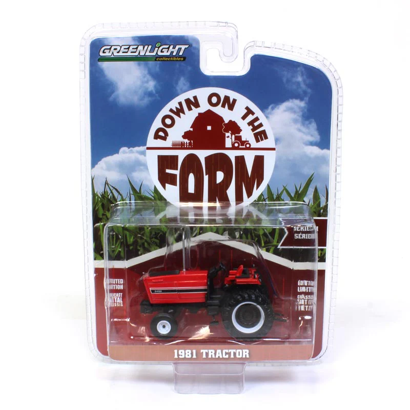 1/64 1981 Red Tractor, Down on the Farm Series 1 by GreenLight Collectibles - Image 5