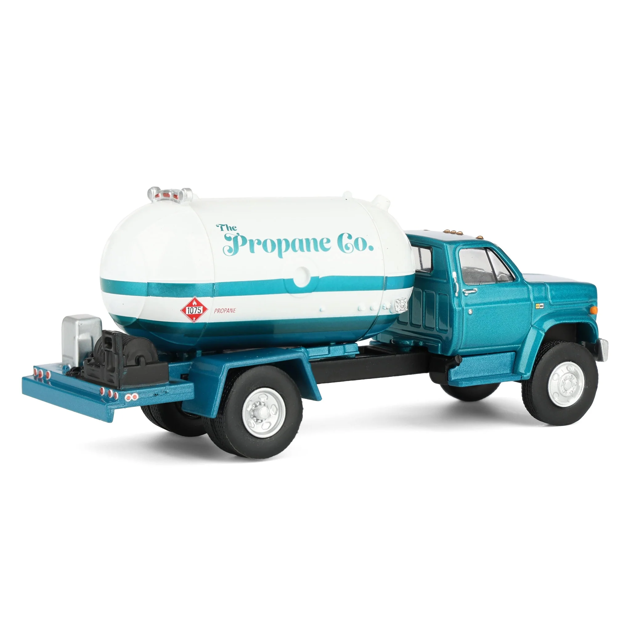 1/64 1982 Chevrolet C-60 Propane Tanker Truck, White & Green Metallic, GreenLight S.D. Trucks Series 20 - Image 3