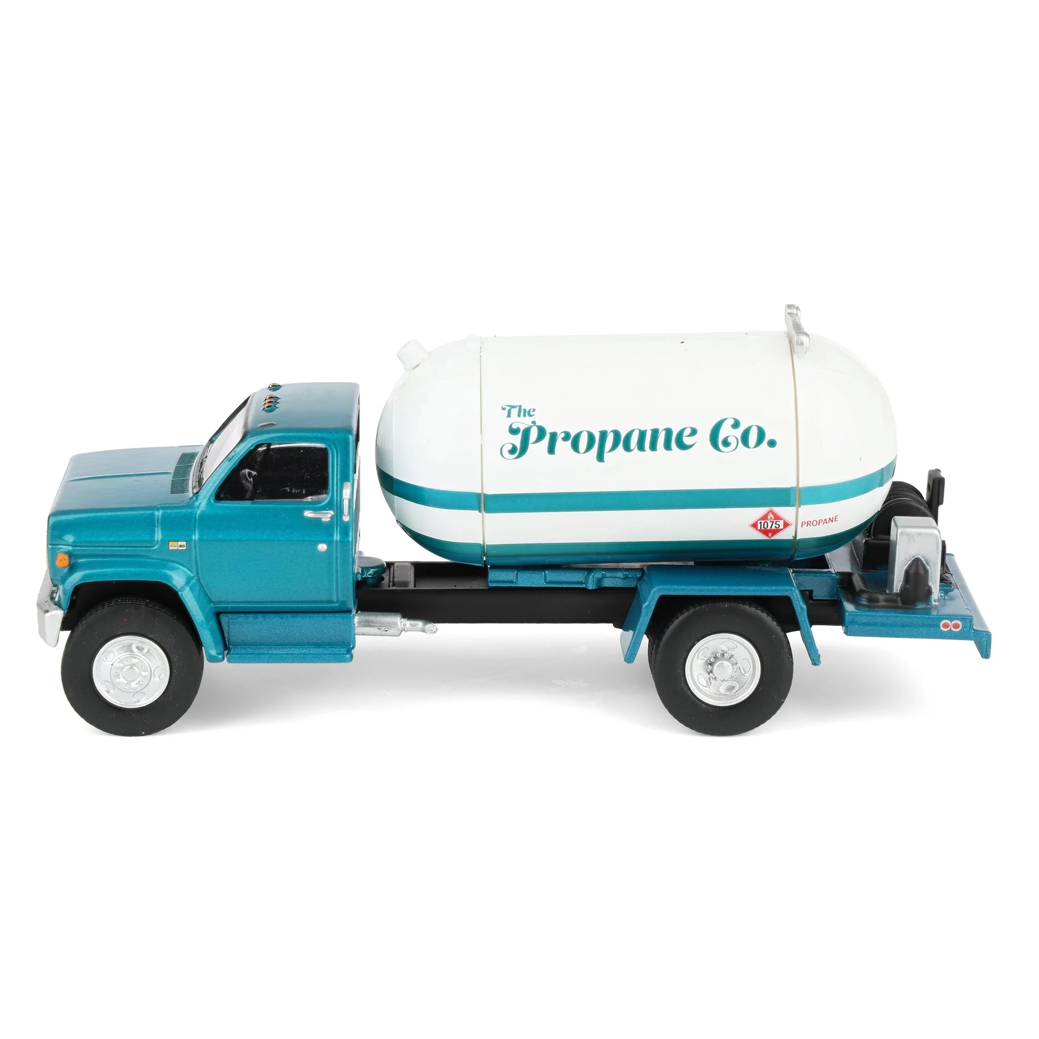 1/64 1982 Chevrolet C-60 Propane Tanker Truck, White & Green Metallic, GreenLight S.D. Trucks Series 20 - Image 5