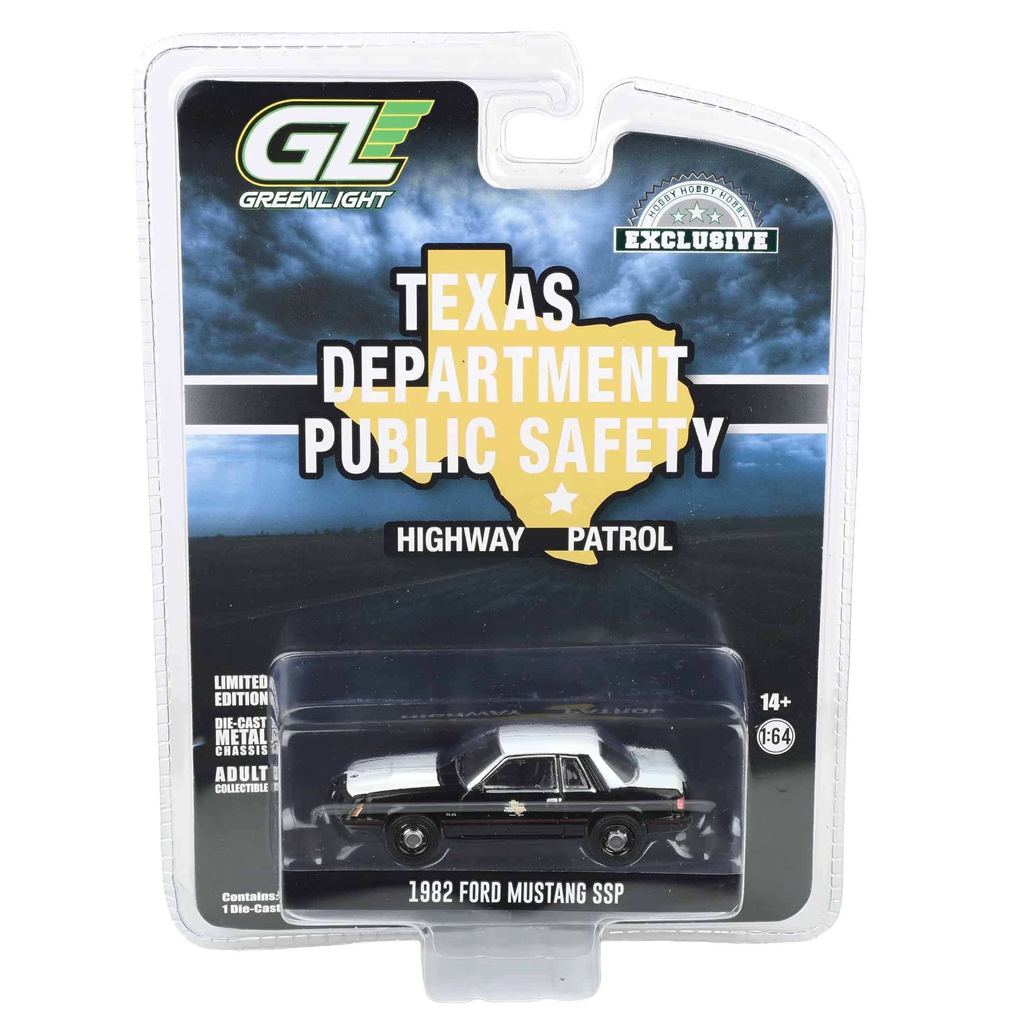 1/64 1982 Ford Mustang SSP, Texas Department of Public Safety, Hobby Exclusive Hot Pursuit - Image 6