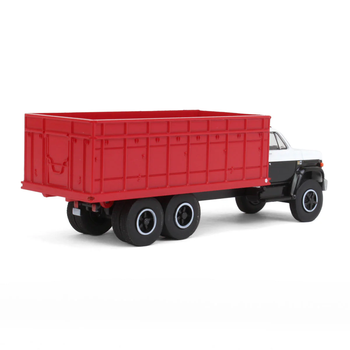 1/64 1983 Chevrolet C70 Tandem Grain Truck with Black/White Cab & Red Bed by GreenLight Collectibles - Image 3