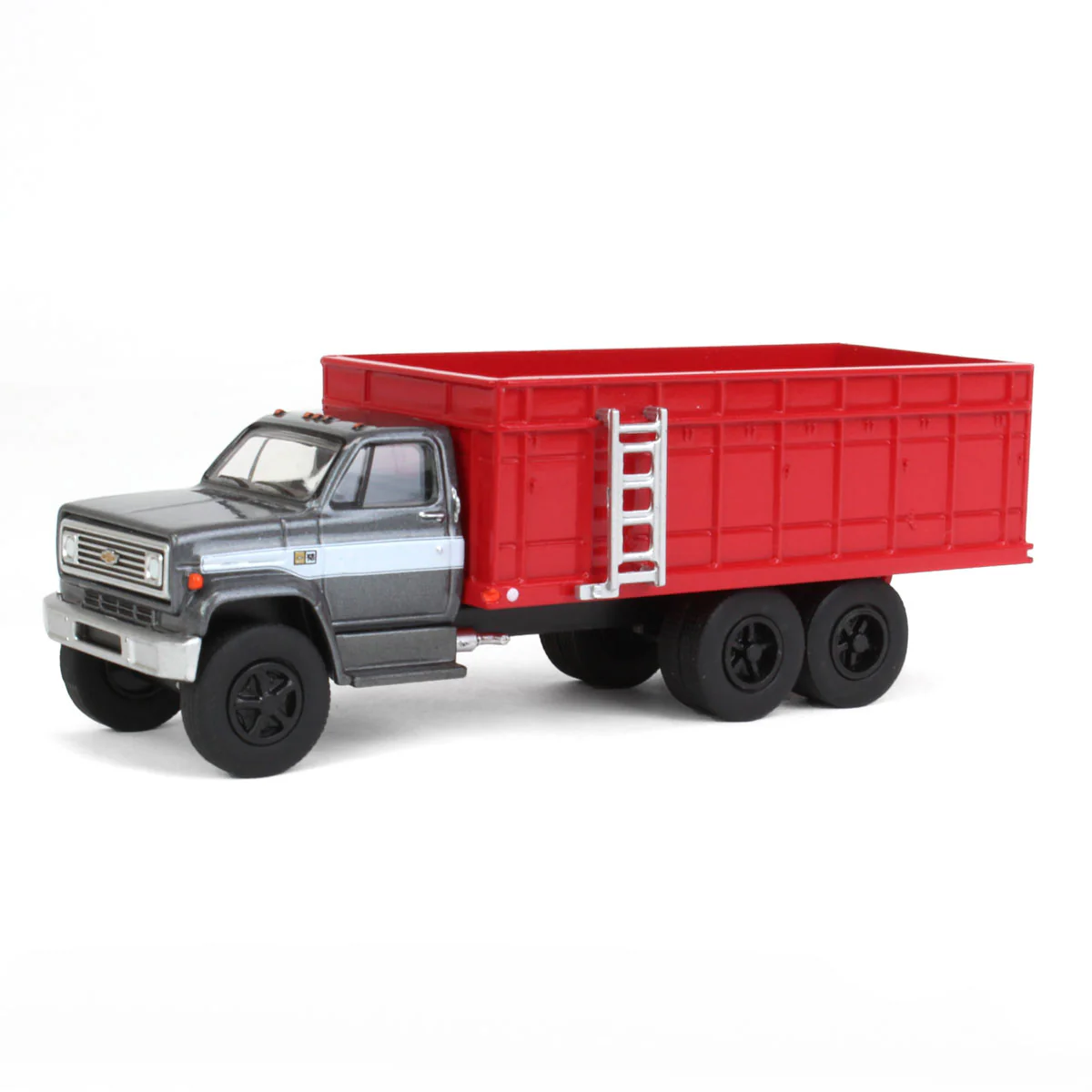 1/64 1983 Chevrolet C70 Tandem Grain Truck with Gray Cab & Red Bed by GreenLight Collectibles