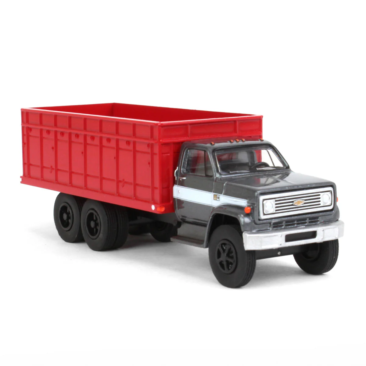 1/64 1983 Chevrolet C70 Tandem Grain Truck with Gray Cab & Red Bed by GreenLight Collectibles - Image 2