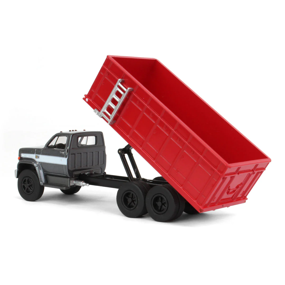 1/64 1983 Chevrolet C70 Tandem Grain Truck with Gray Cab & Red Bed by GreenLight Collectibles - Image 4