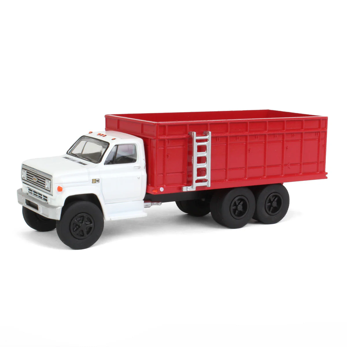 1/64 1983 Chevrolet C70 Tandem Grain Truck with White Cab & Red Bed by GreenLight Collectibles