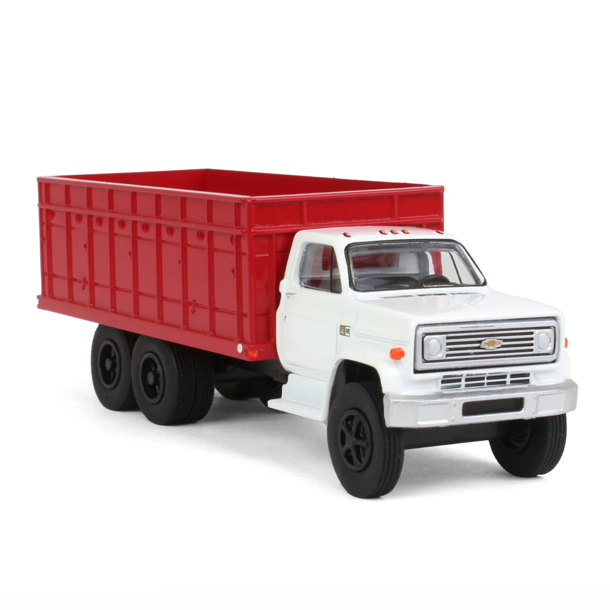 1/64 1983 Chevrolet C70 Tandem Grain Truck with White Cab & Red Bed by GreenLight Collectibles - Image 2
