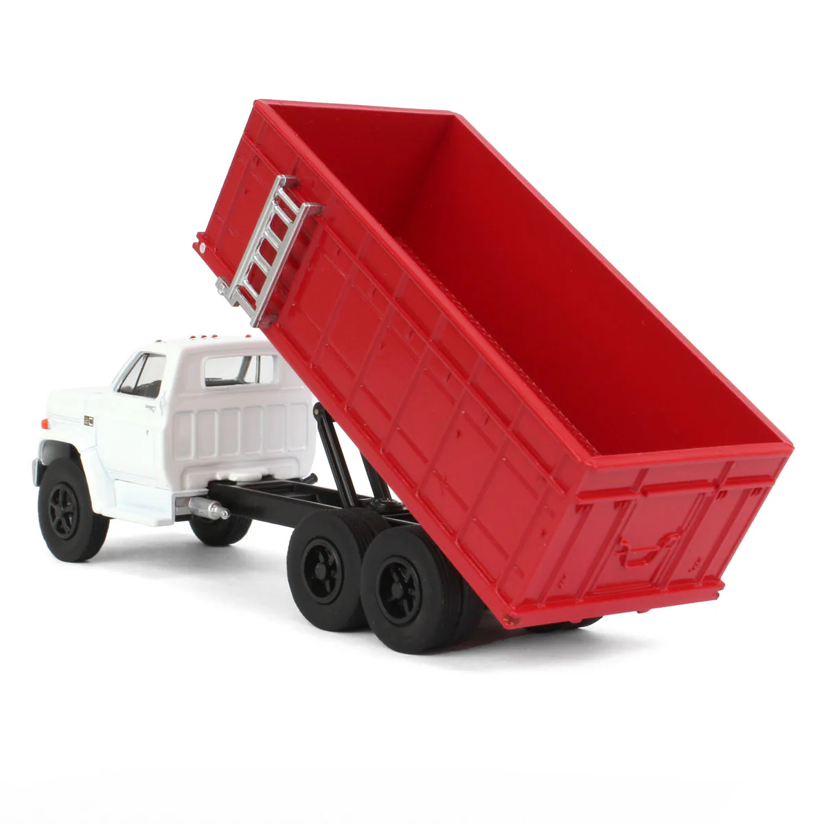 1/64 1983 Chevrolet C70 Tandem Grain Truck with White Cab & Red Bed by GreenLight Collectibles - Image 4